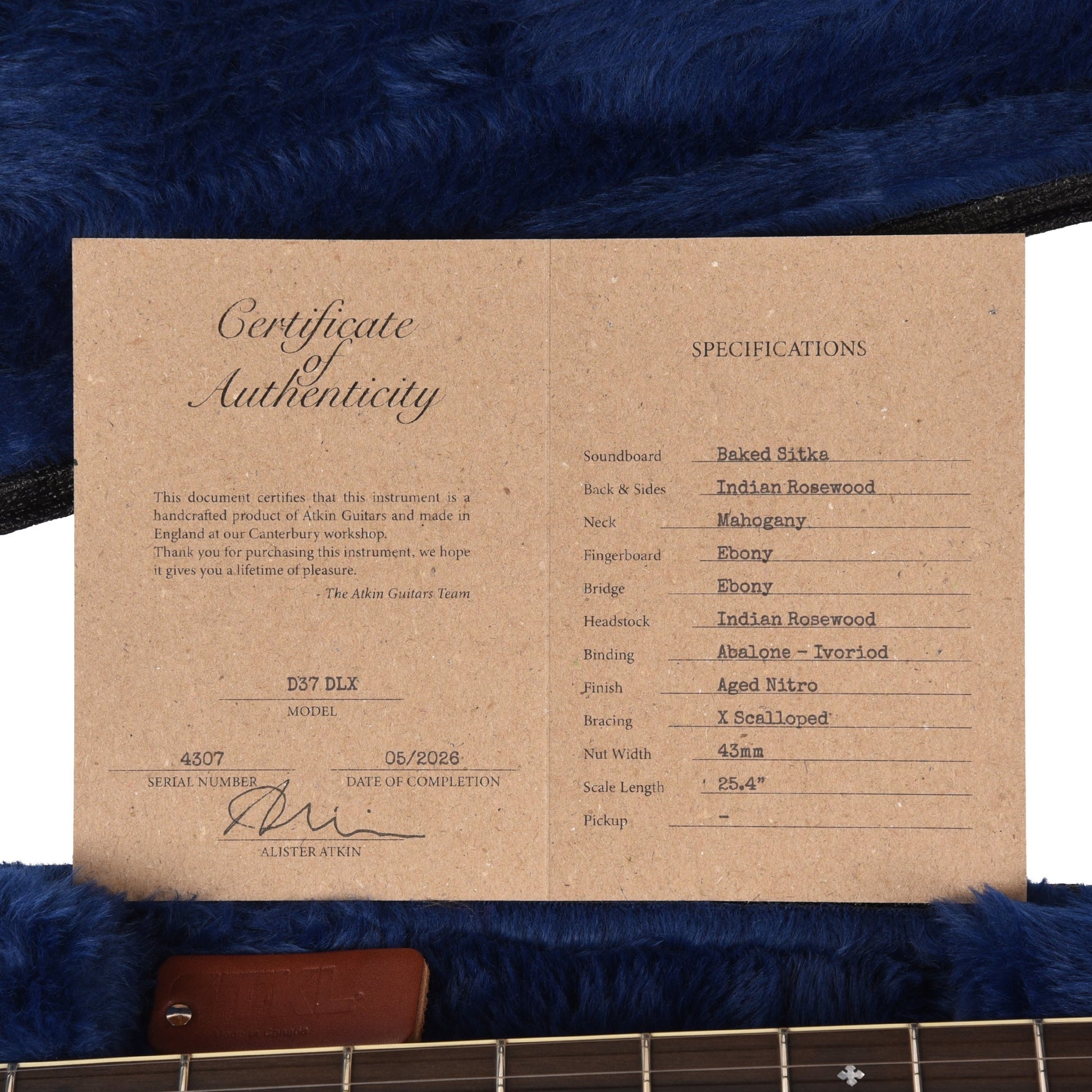 Atkin D37 Deluxe Baked Sitka/Rosewood Aged Natural