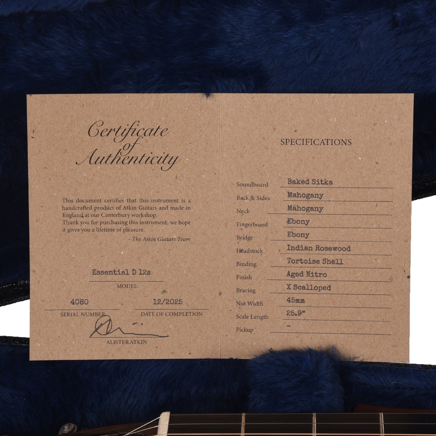Atkin Essential D 12-Fret Slope Shoulder Dreadnought Baked Sitka/Mahogany Aged Natural w/Slotted Headstock