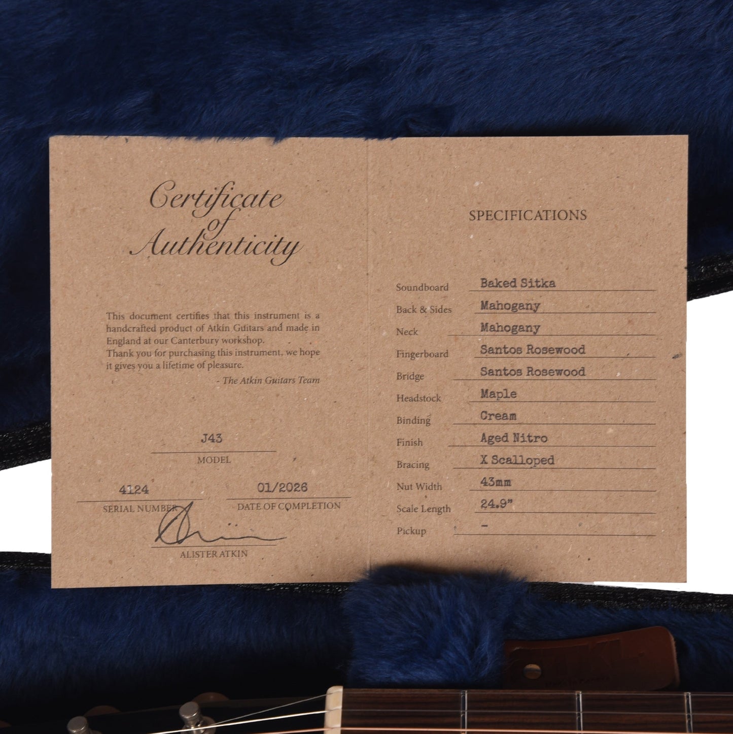 Atkin The Forty Three Baked Sitka/Mahogany Aged Sunburst