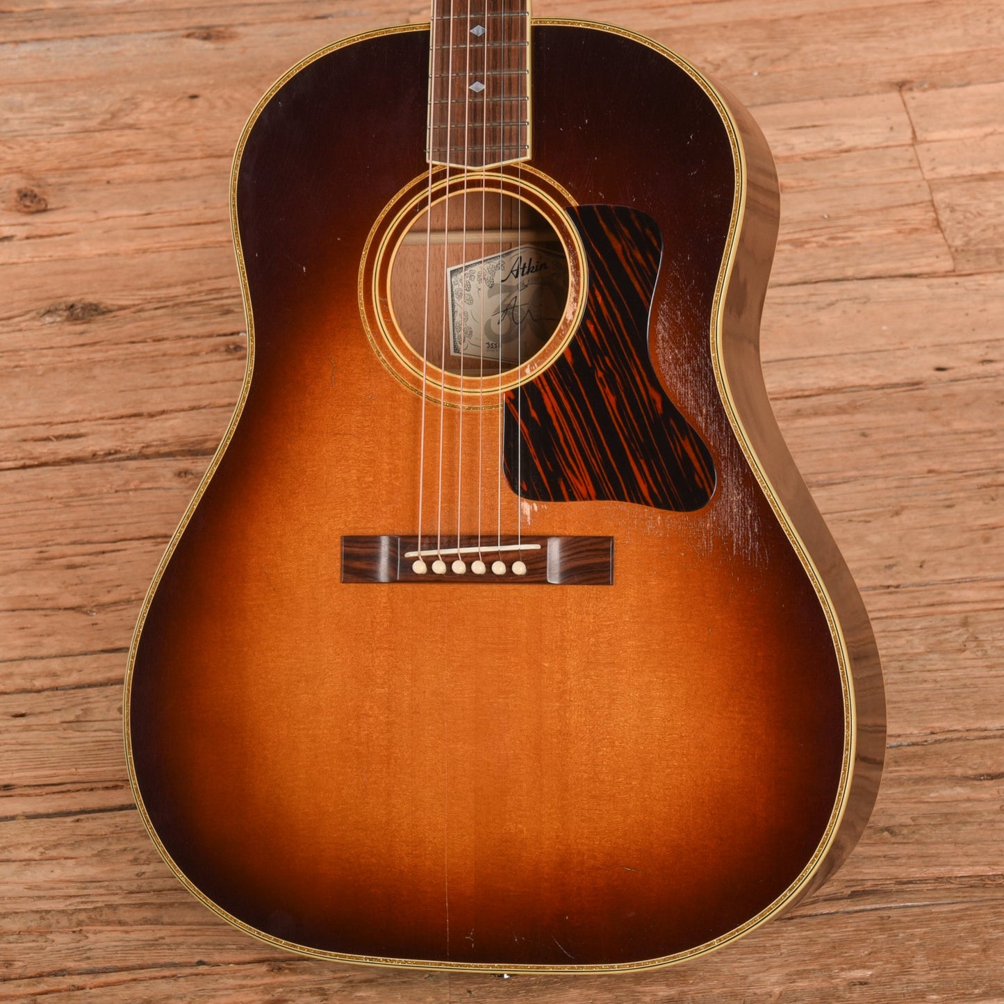 Atkin The Forty Three Deluxe Baked Sitka/Mahogany Aged Sunburst Top w/Glitter Trim