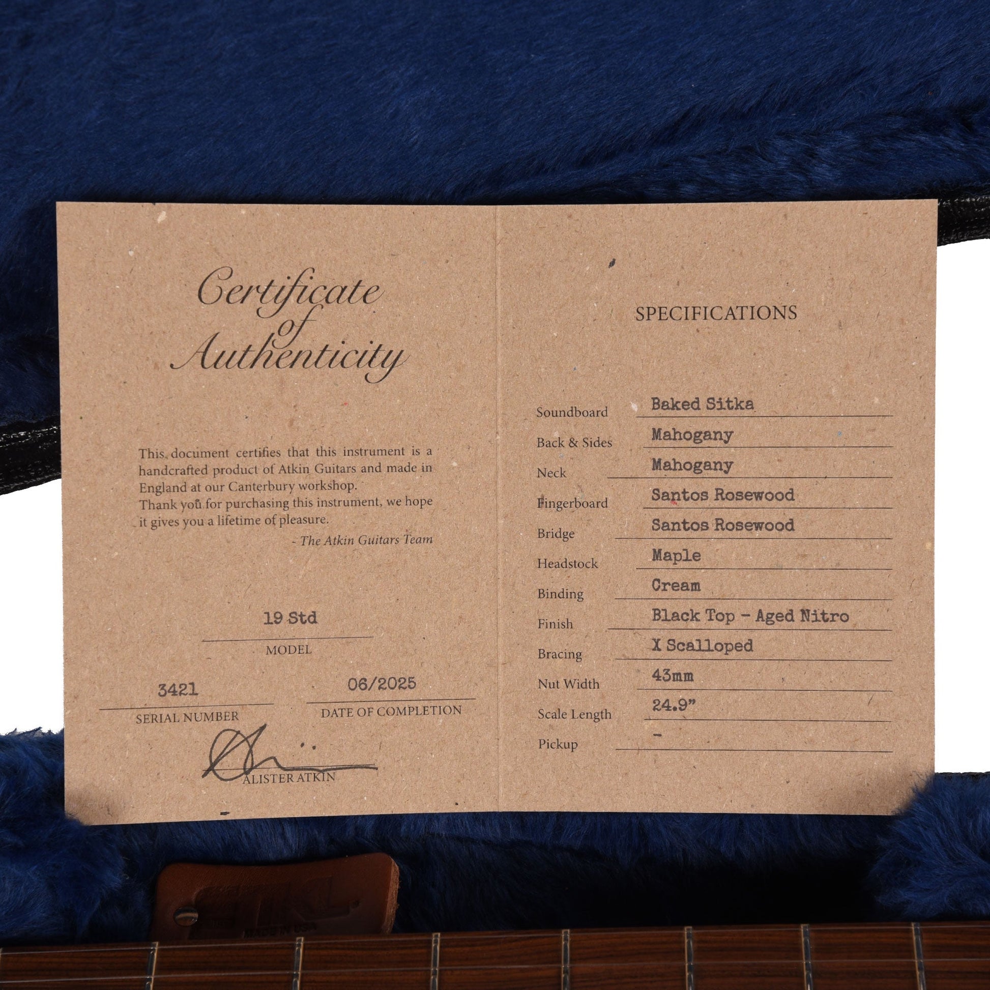 Atkin The Nineteen Aged Baked Sitka/Mahogany Blacktop