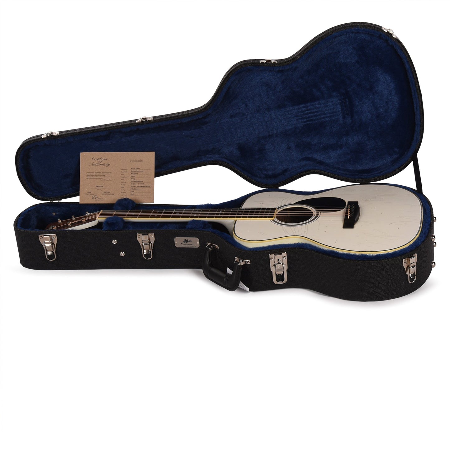 Aktin OM37 Deluxe Baked Sitka/Indian Rosewood Medium Aged White All Over