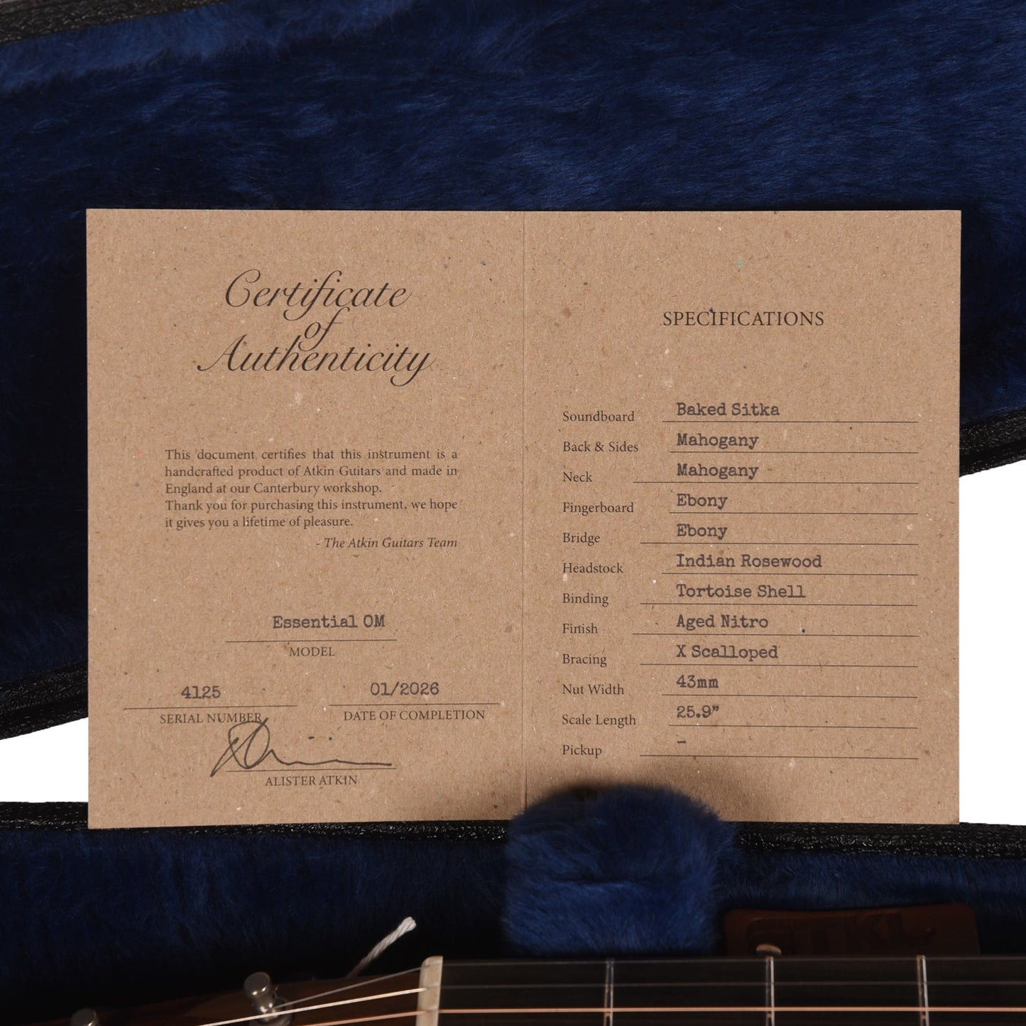 Atkin Essential OM Aged Baked Sitka/Mahogany Natural