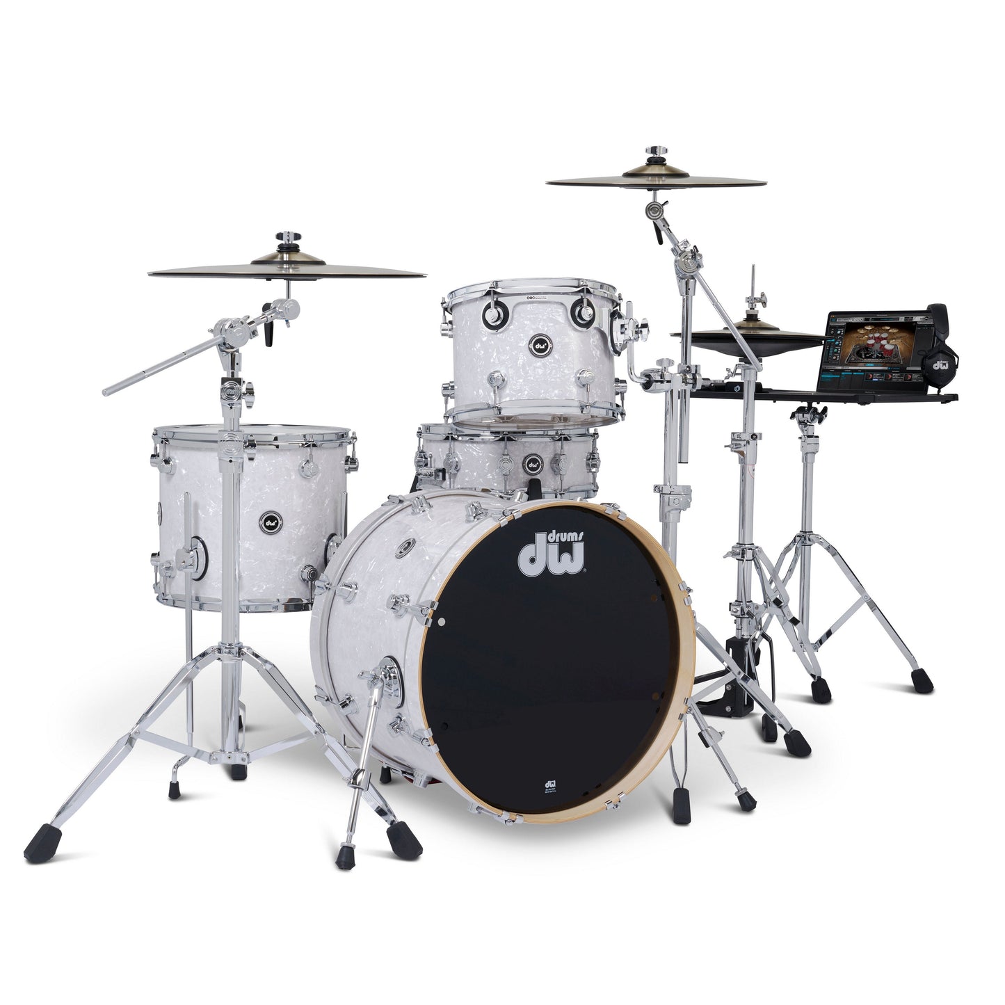 DW DWe 4-Piece Drum Kit Bundle - White Marine Pearl
