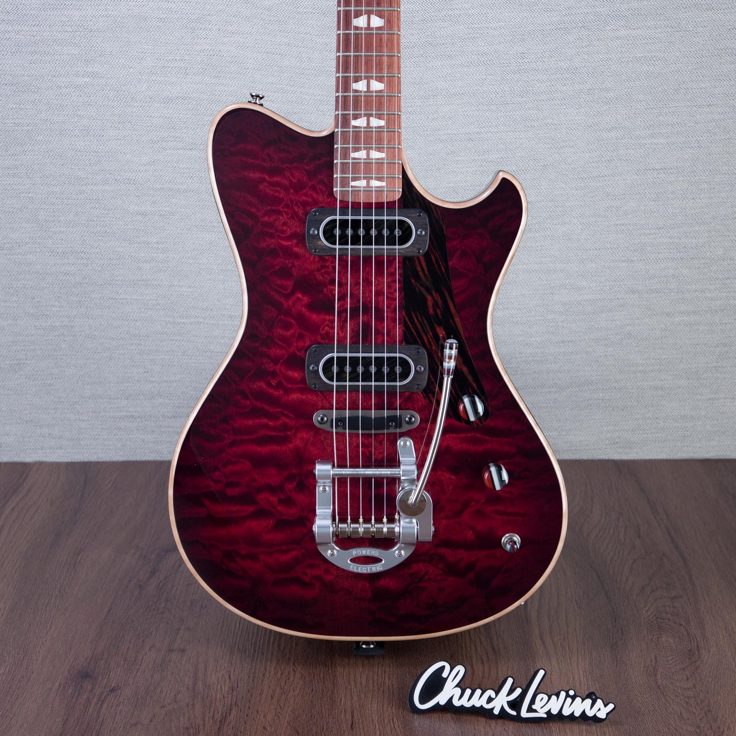 Powers Electric A-Type Select Quilt Maple Electric Guitar - Cabernet Red - #A996