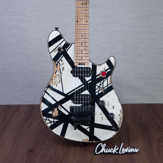 EVH Custom Shop Special Edition Wolfgang Stripes Electric Guitar - White/Black Stripes - #WG17610A