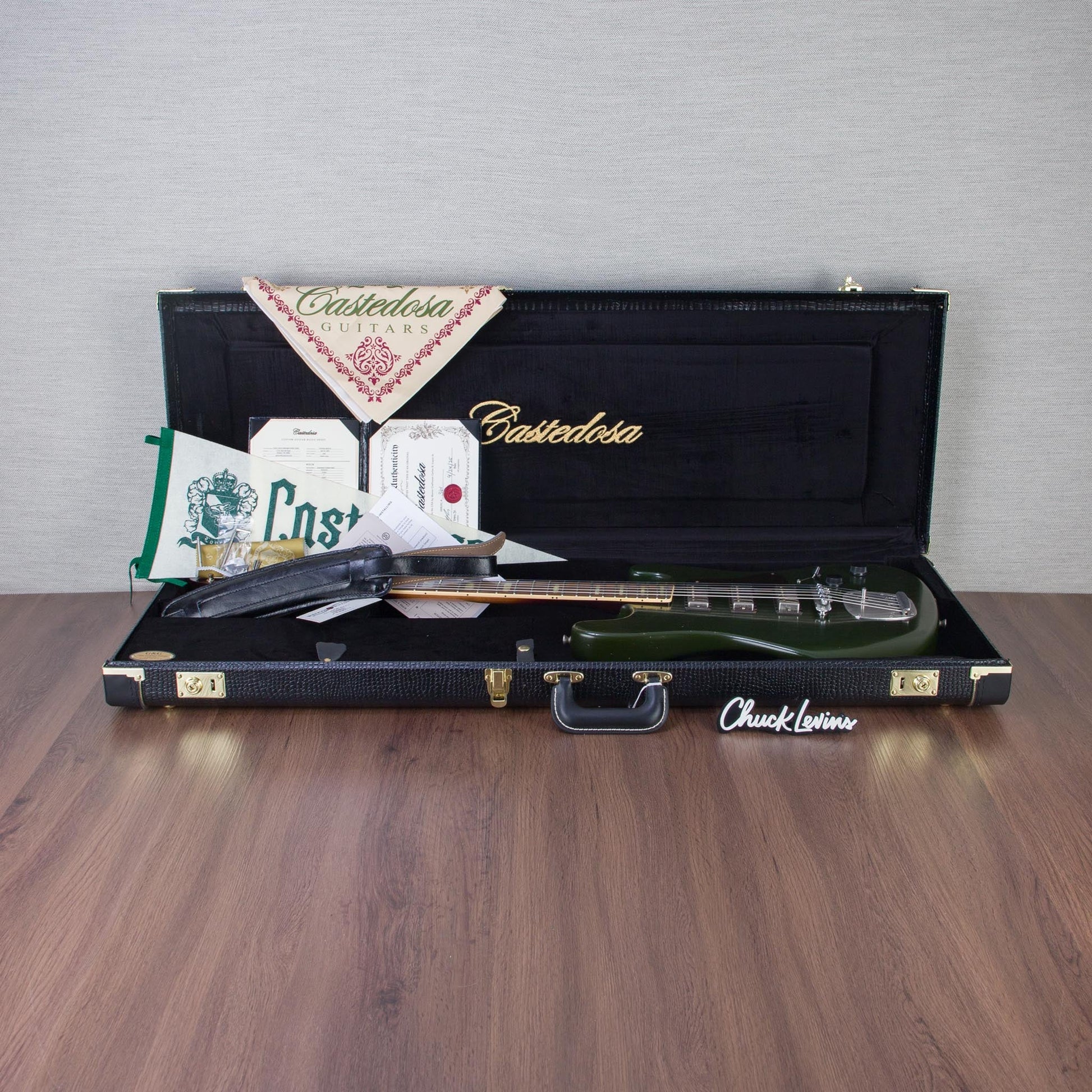 Castedosa Conchers Baritone Electric Guitar - Aged Green Metallic - #361