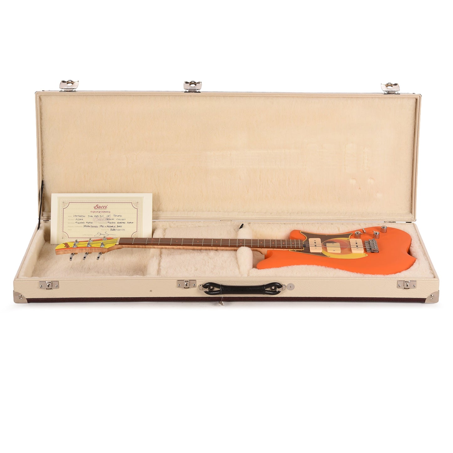 Bacci Leonardo Parato Bacci Orange Circles Roasted Figured Maple Neck w/Vegatrem