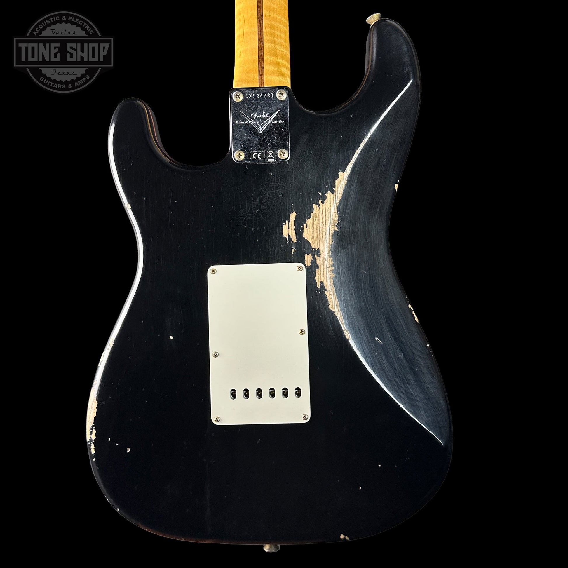 Fender Custom Shop 1957 Stratocaster Relic Black AAA Maple Neck w/case CZ584781