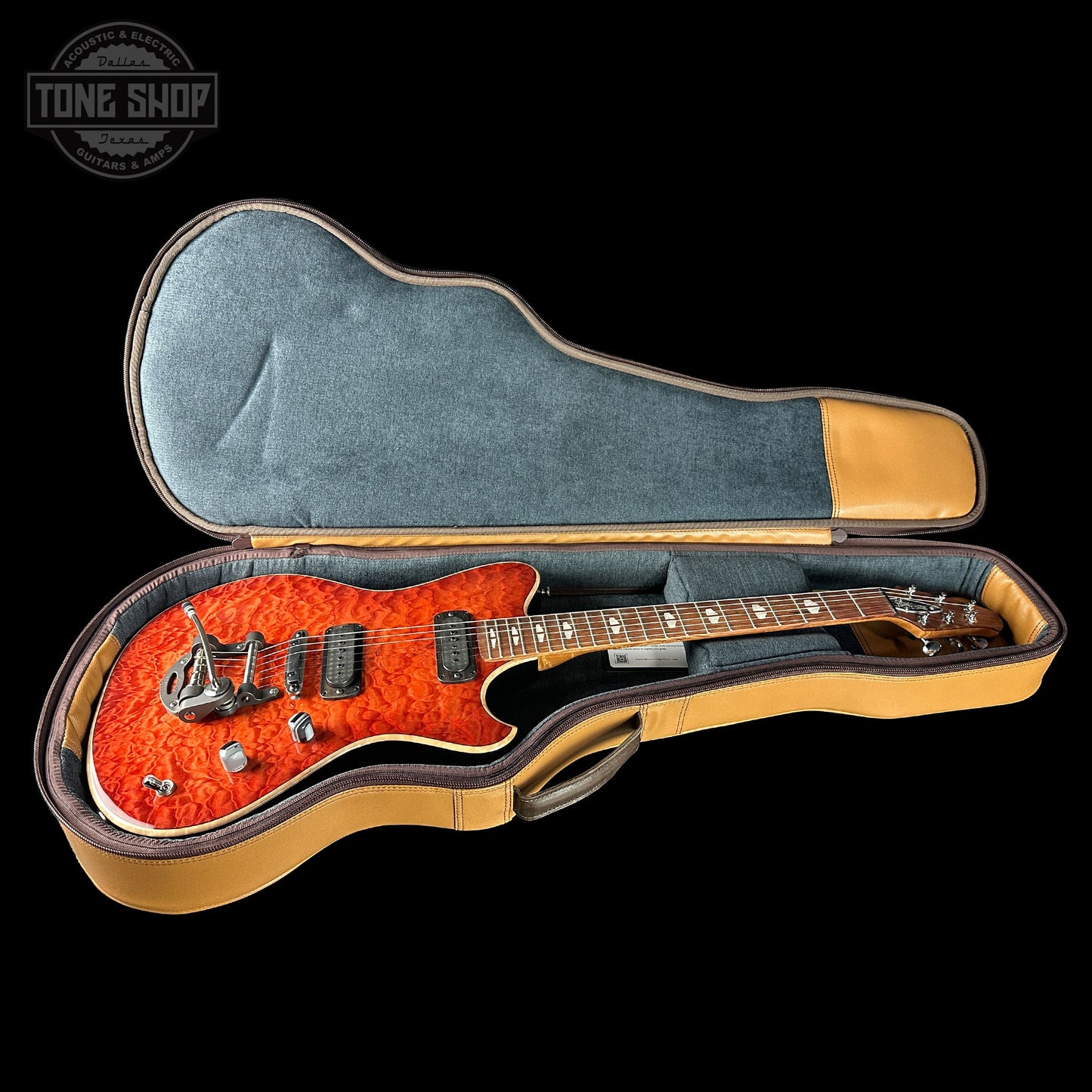 Powers Electric A-Type Select Maple Cosmo Orange FF42 No PG Delrin Warm Gray Cam Tail Quilt w/bag