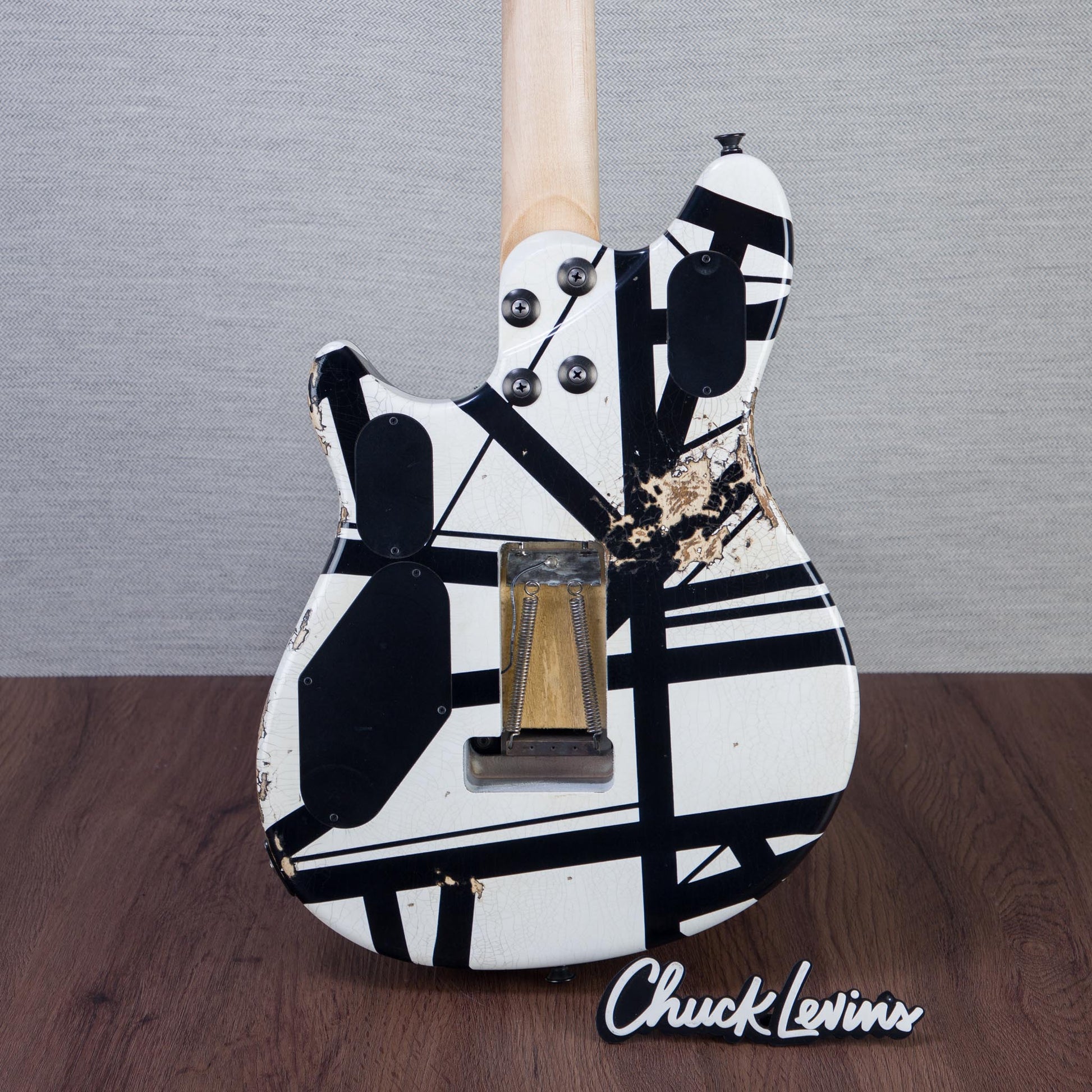 EVH Custom Shop Special Edition Wolfgang Stripes Electric Guitar - White/Black Stripes - #WG17613A
