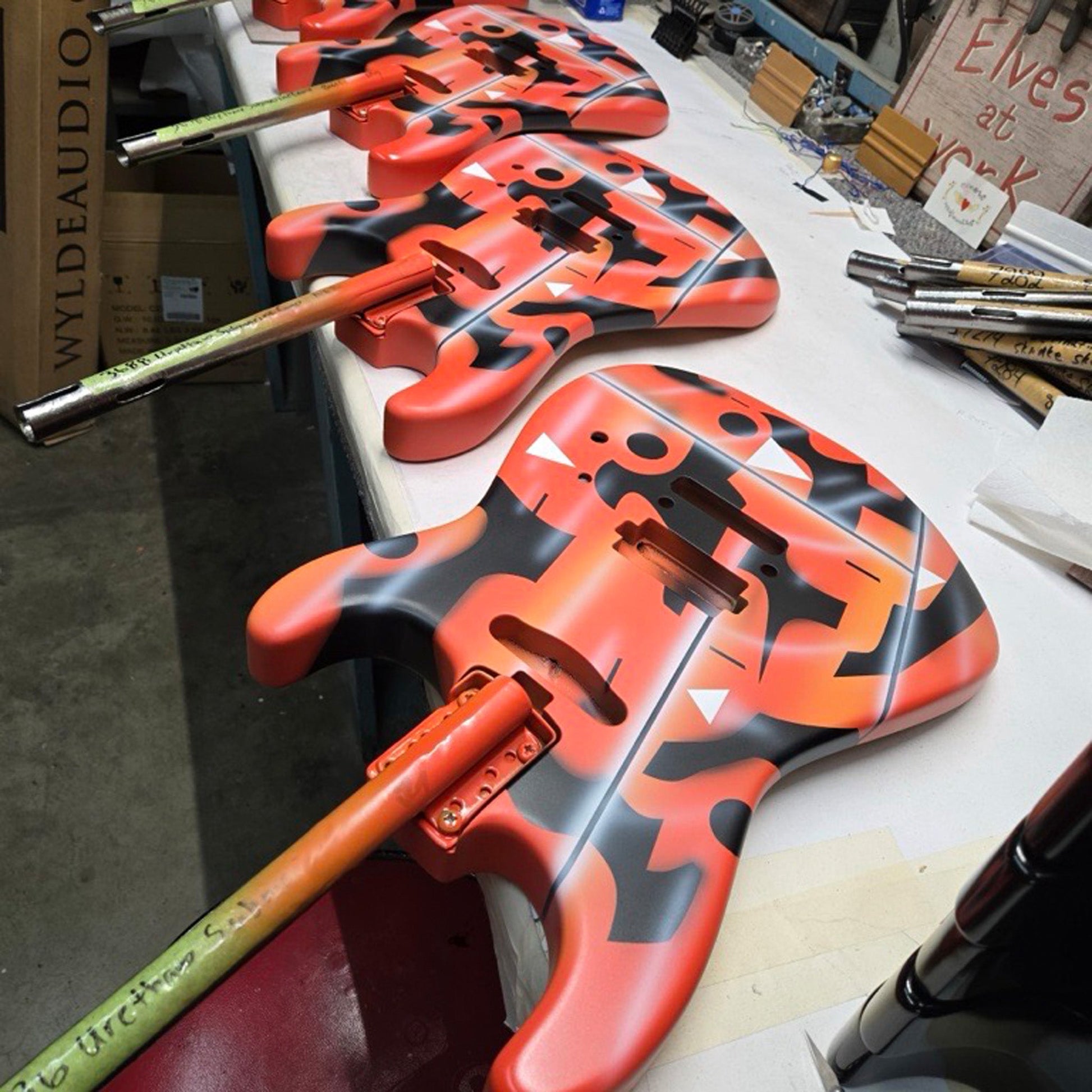 Charvel San Dimas Guitar Submarine Camo Masterbuilt by Red Dave, Custom Art by Dan Lawrence