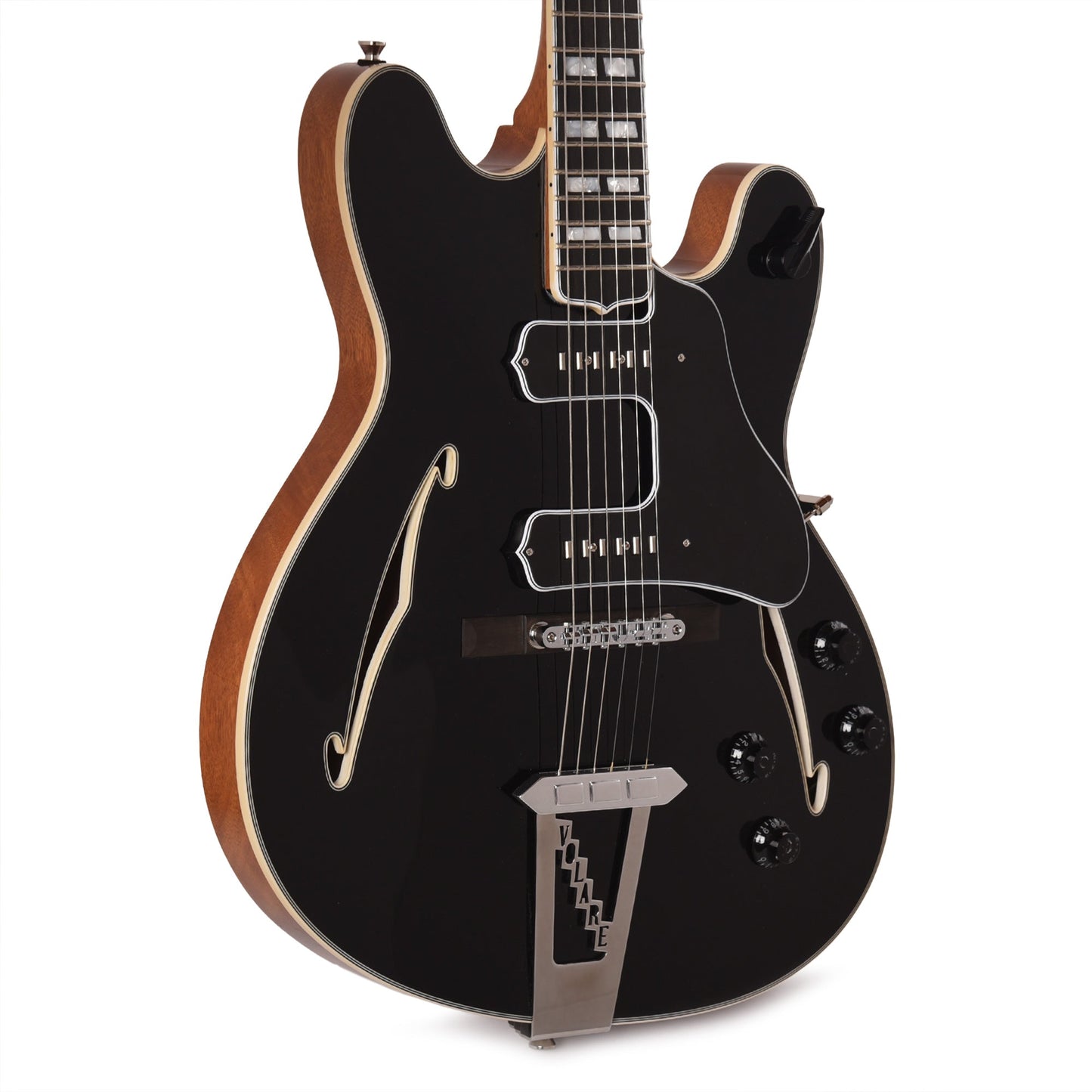 BilT Carved Volare Spruce/Mahogany Black w/Lollar Staple P-90s & Custom Pickguard
