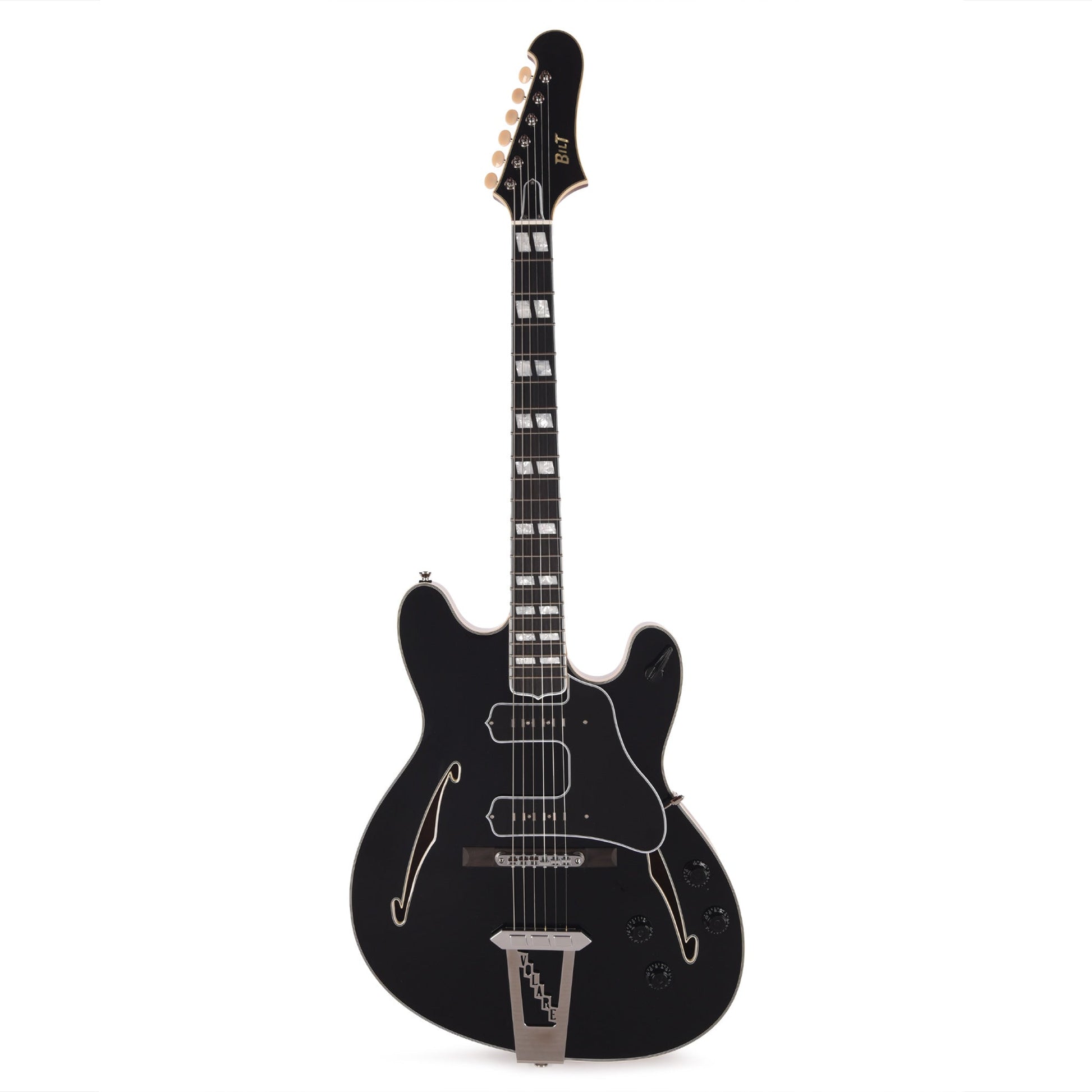 BilT Carved Volare Spruce/Mahogany Black w/Lollar Staple P-90s & Custom Pickguard