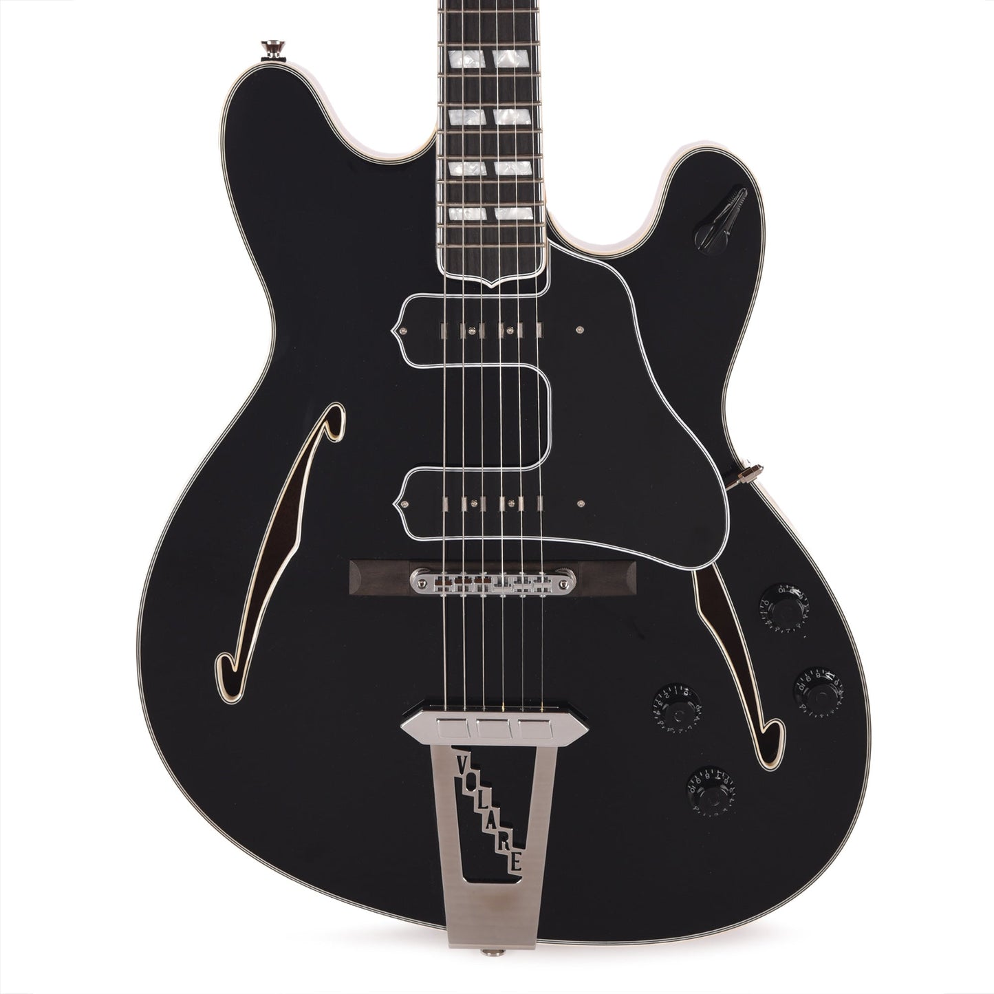 BilT Carved Volare Spruce/Mahogany Black w/Lollar Staple P-90s & Custom Pickguard