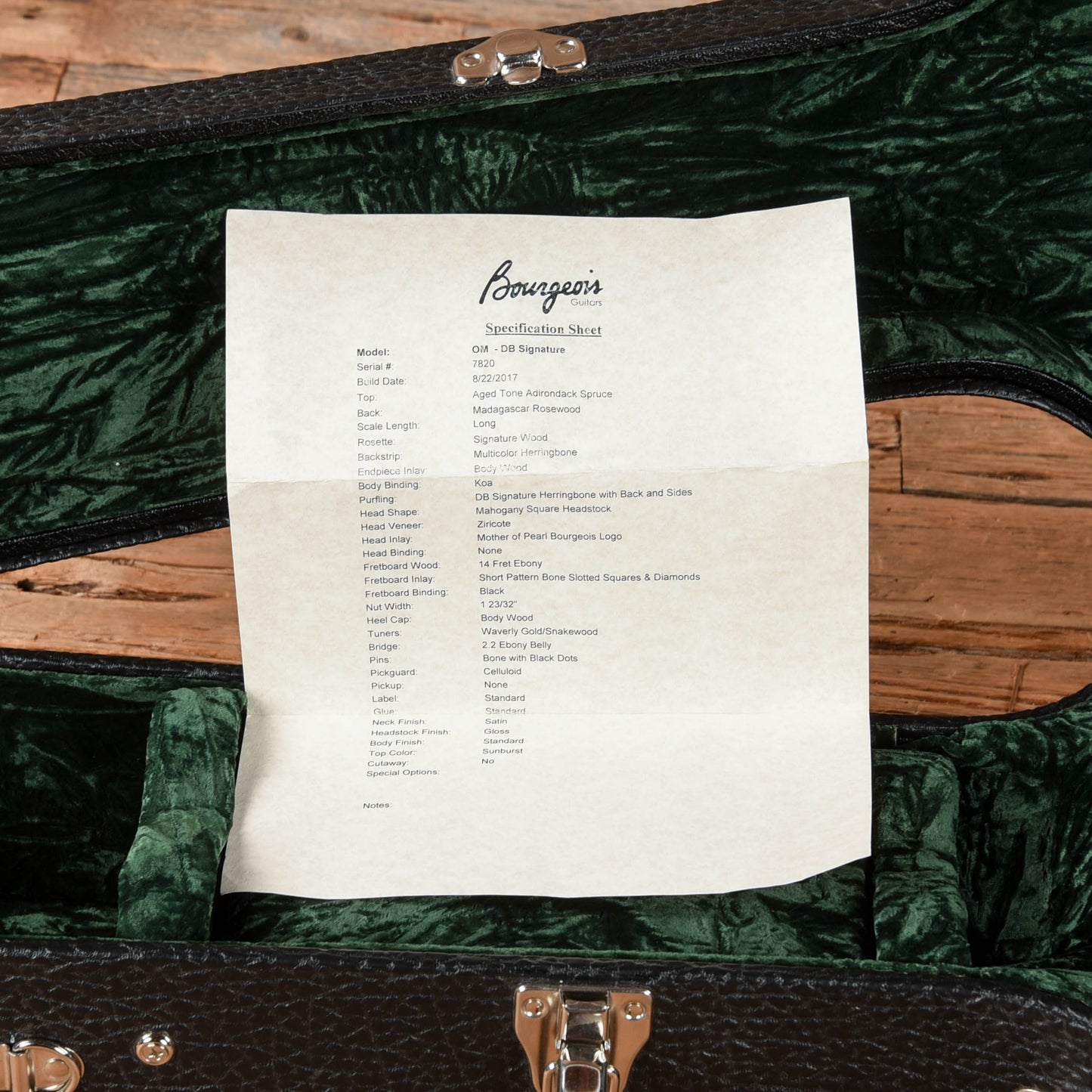 Bourgeois Legacy Series DB Signature OM Sunburst 2017