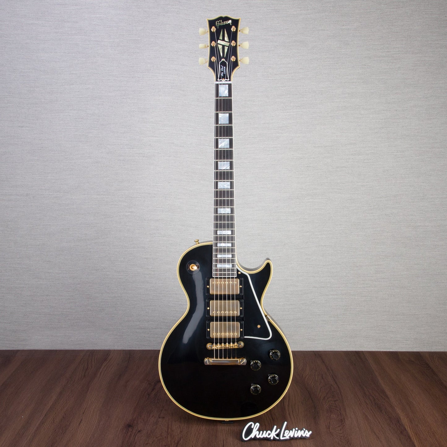 Gibson Custom Shop 1957 Les Paul Custom 3-Pickup Reissue Electric Guitar - Ebony - #74304