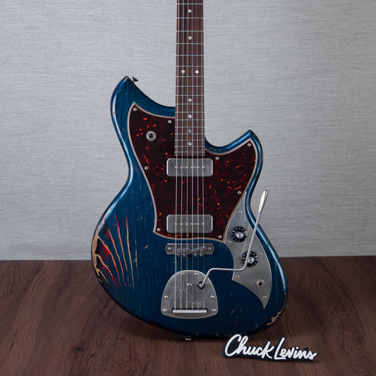 Novo Guitars Serus J Electric Guitar - FOF Lake Como Blue over 64 3-Tone Burst - #26097