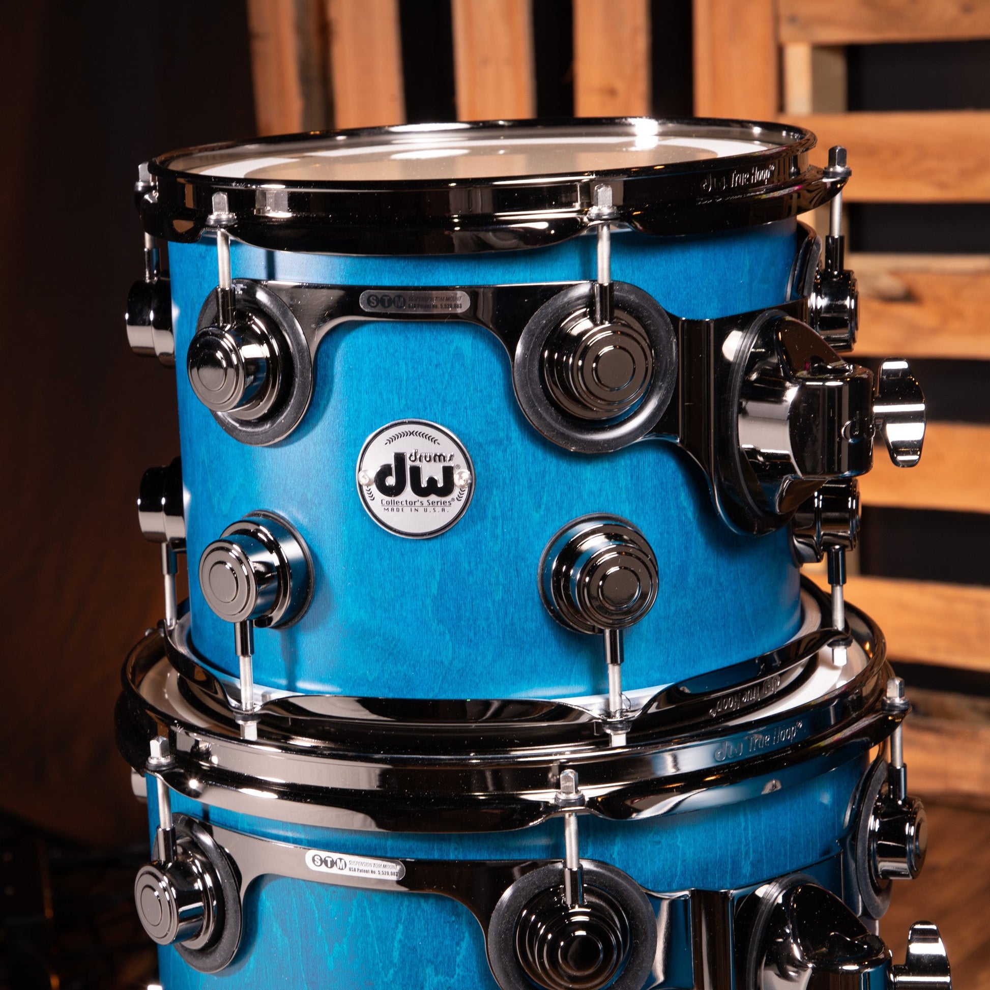 DW 333 4-Piece Shell Pack, 22-Inch Kick - Azure Satin, Black Nickel Hardware