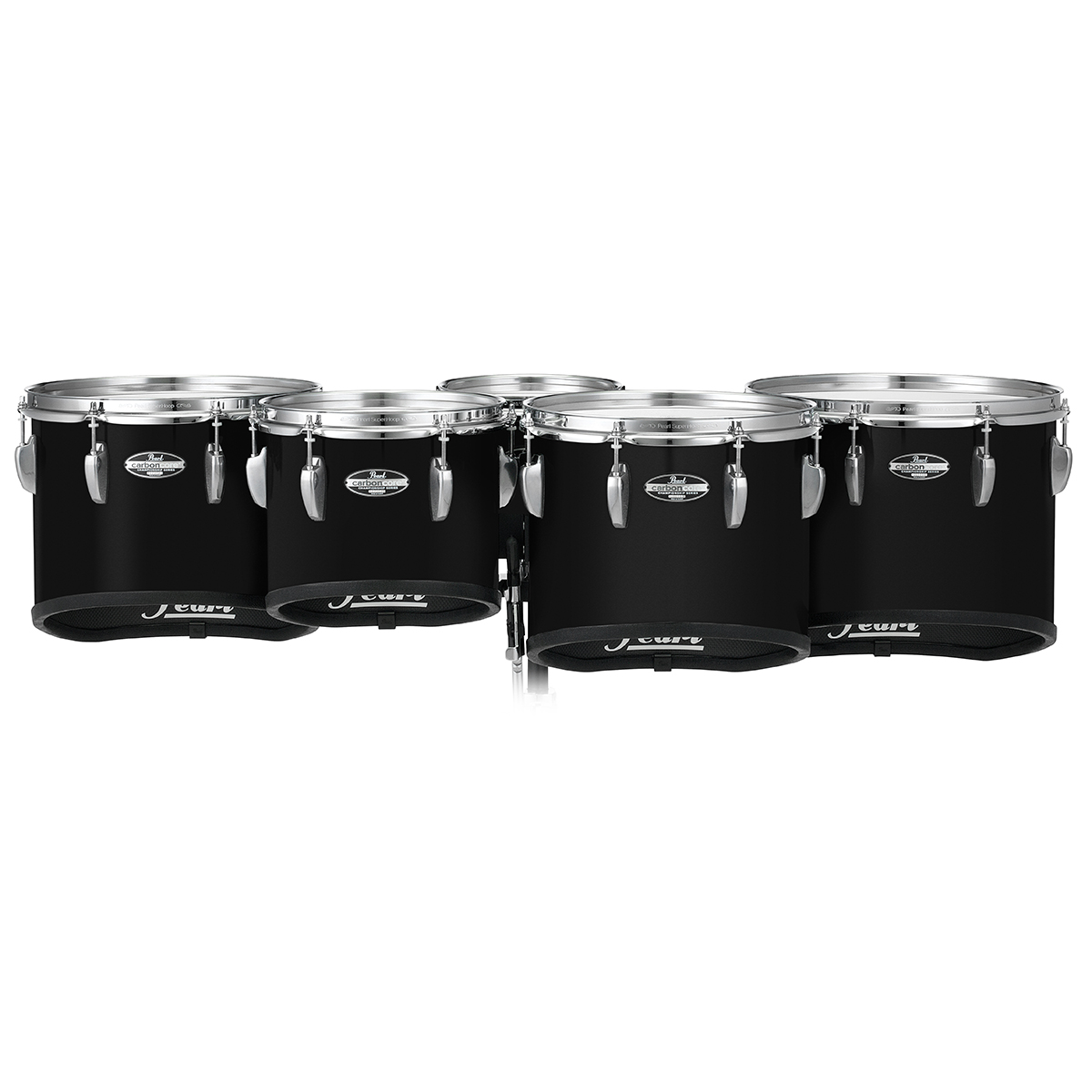 Pearl Championship CarbonCore Tenor Drums, Piano Black - 10/12/13/14-Inch Sonic Cut Configuration, 6-Inch Spock