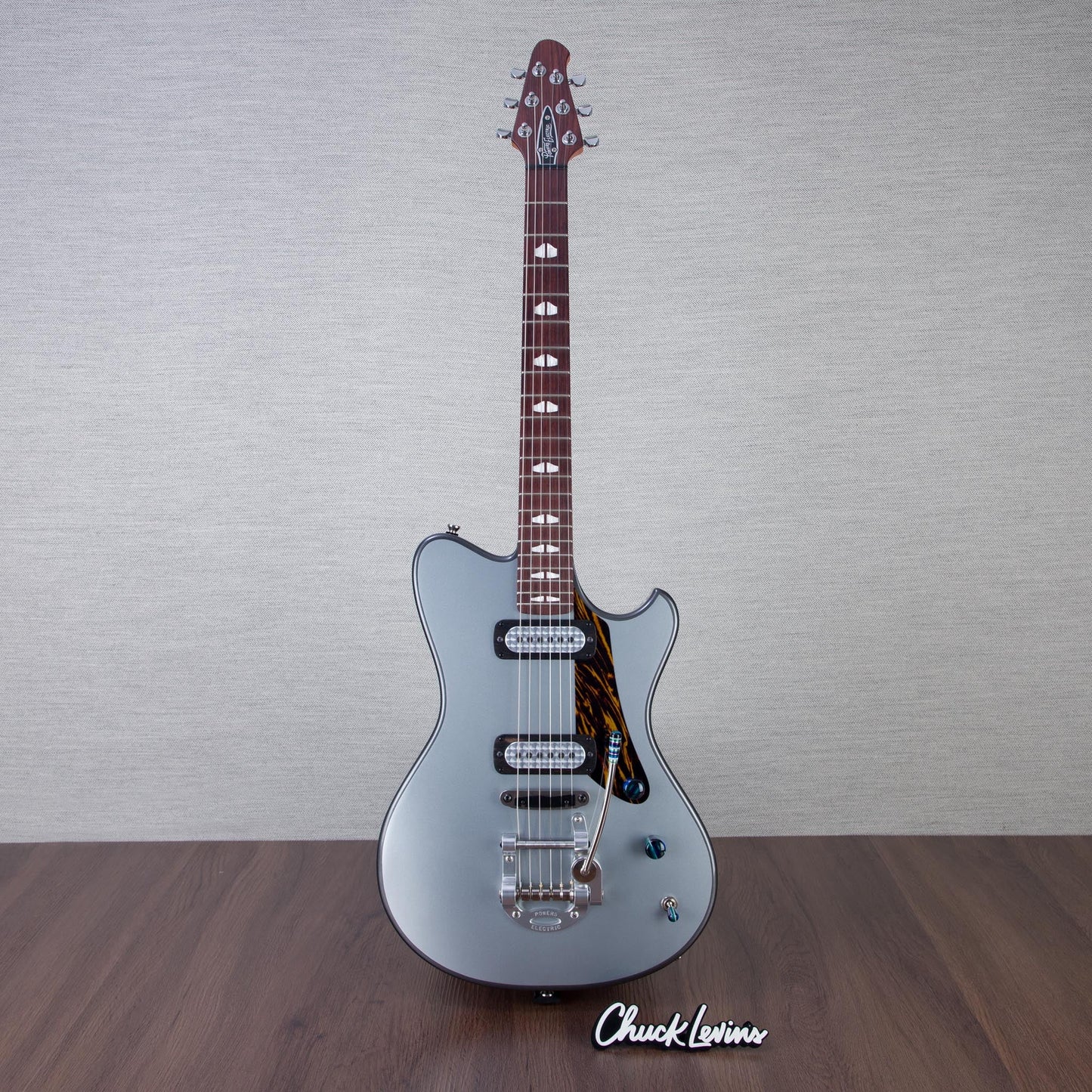 Powers Electric A-Type Electric Guitar - Two Tone Dolomite/Silver Top - #B070