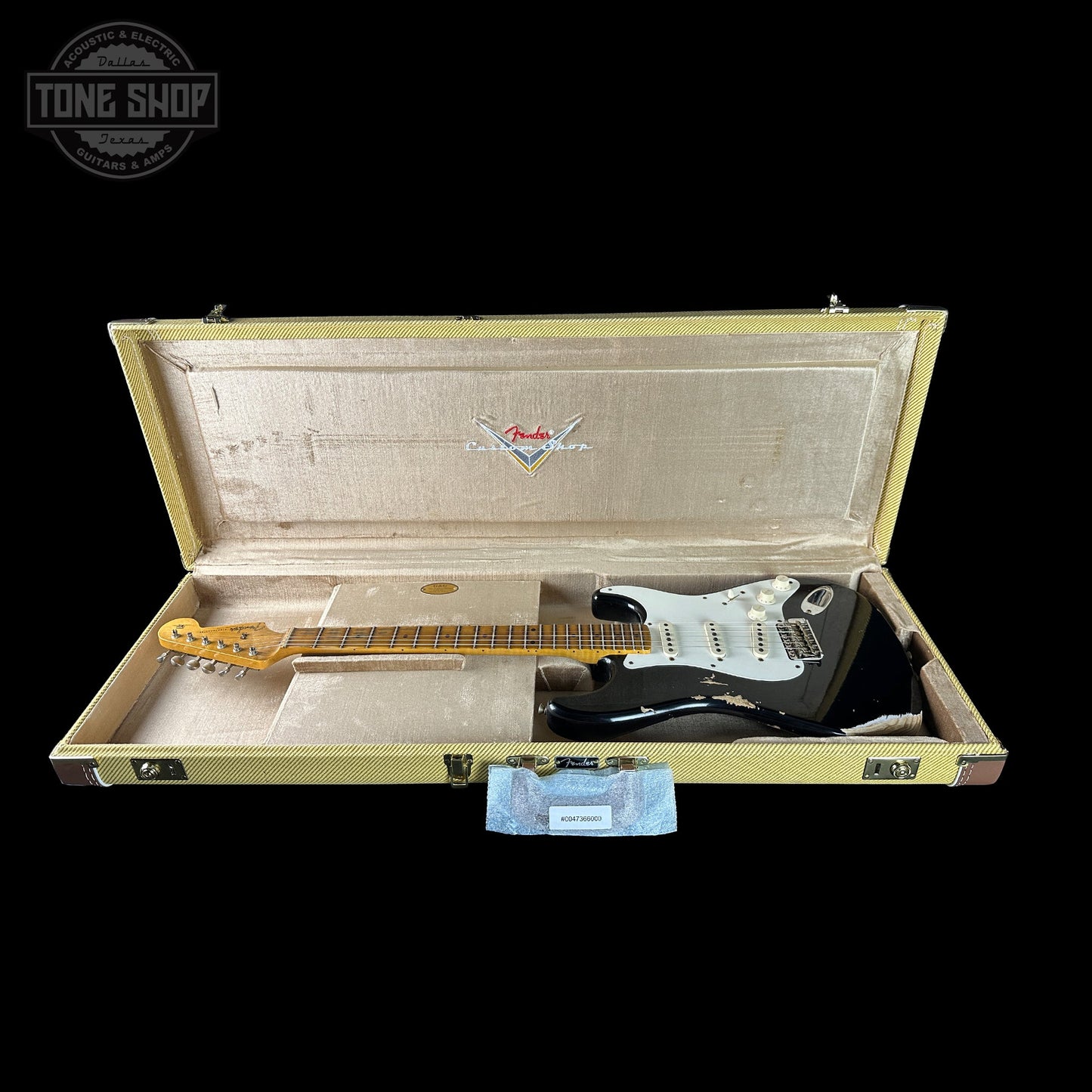 Fender Custom Shop 1957 Stratocaster Relic Black AAA Maple Neck w/case CZ584781