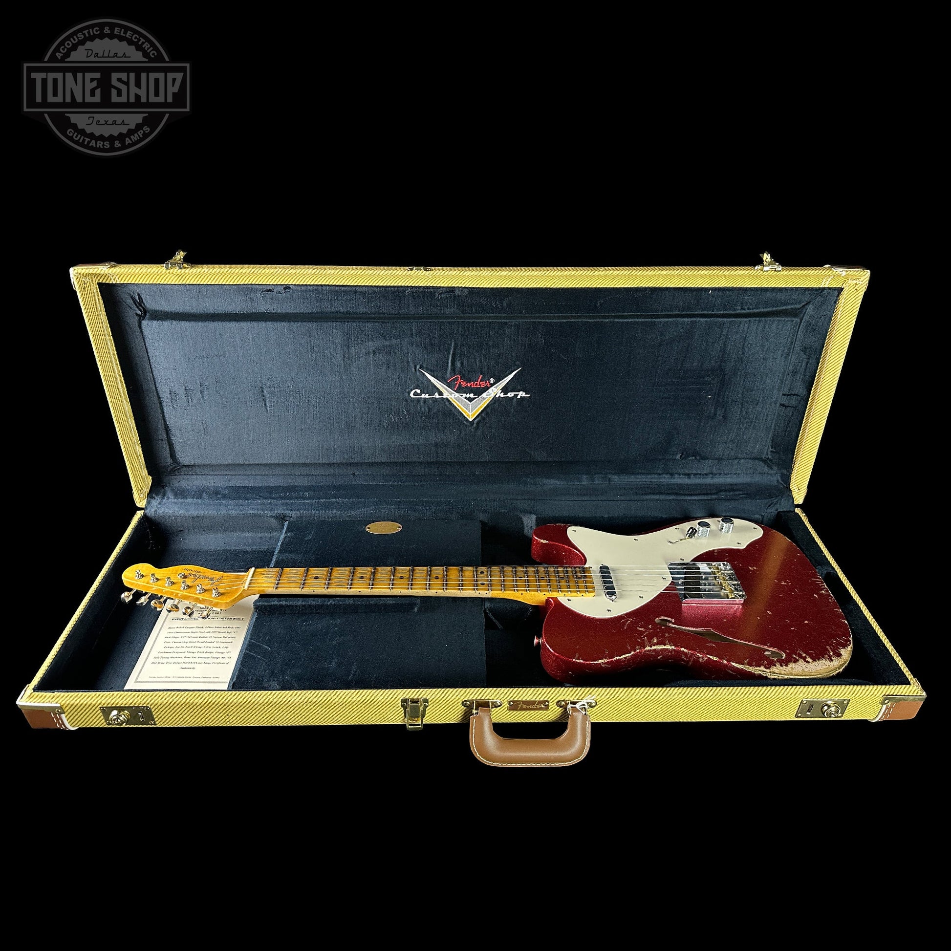 Fender Custom Shop 50s Telecaster Thinline Red Sparkle Heavy Relic w/case R149240