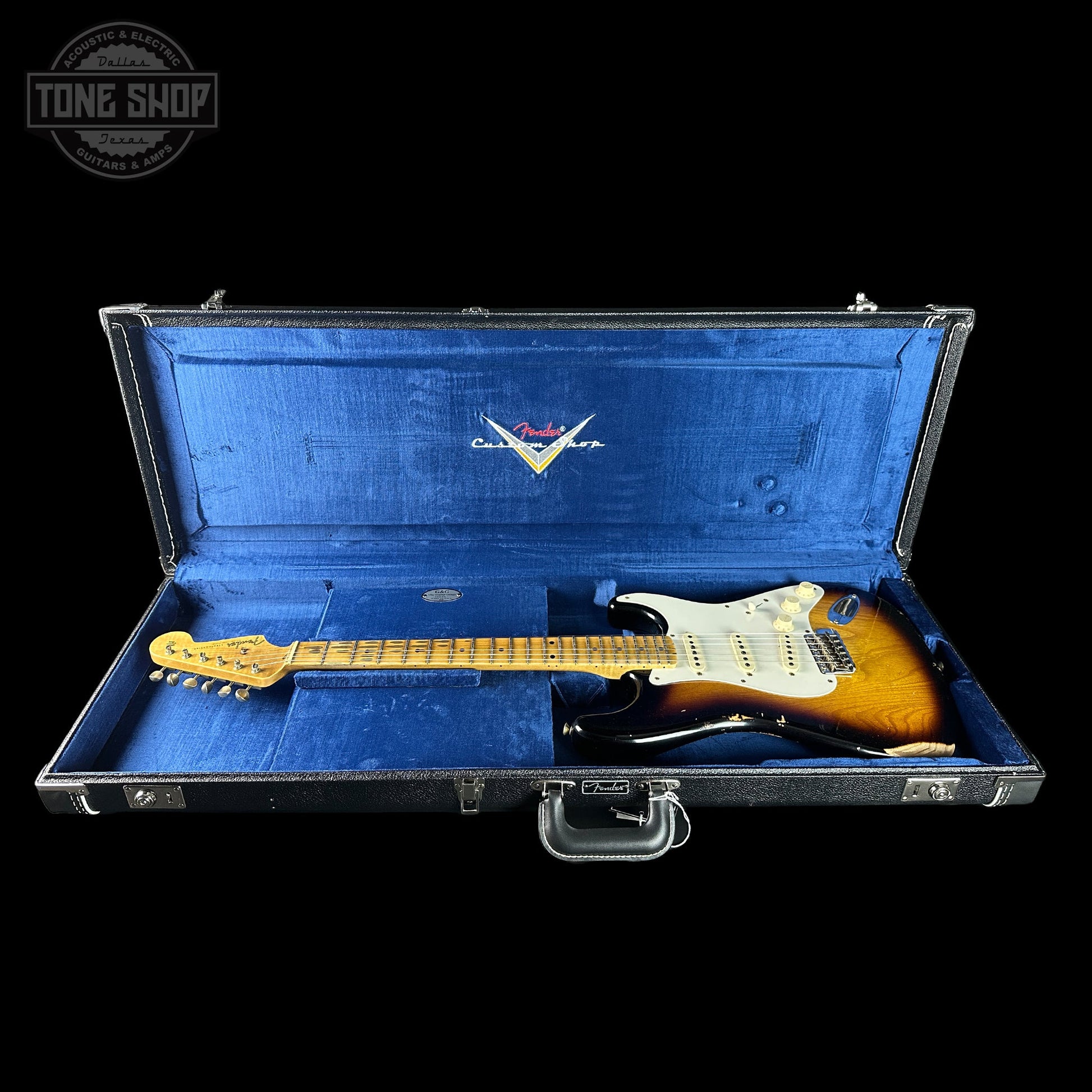 Fender Custom Shop 1957 Stratocaster Relic 2 Tone Sunburst AAA Maple Neck w/case