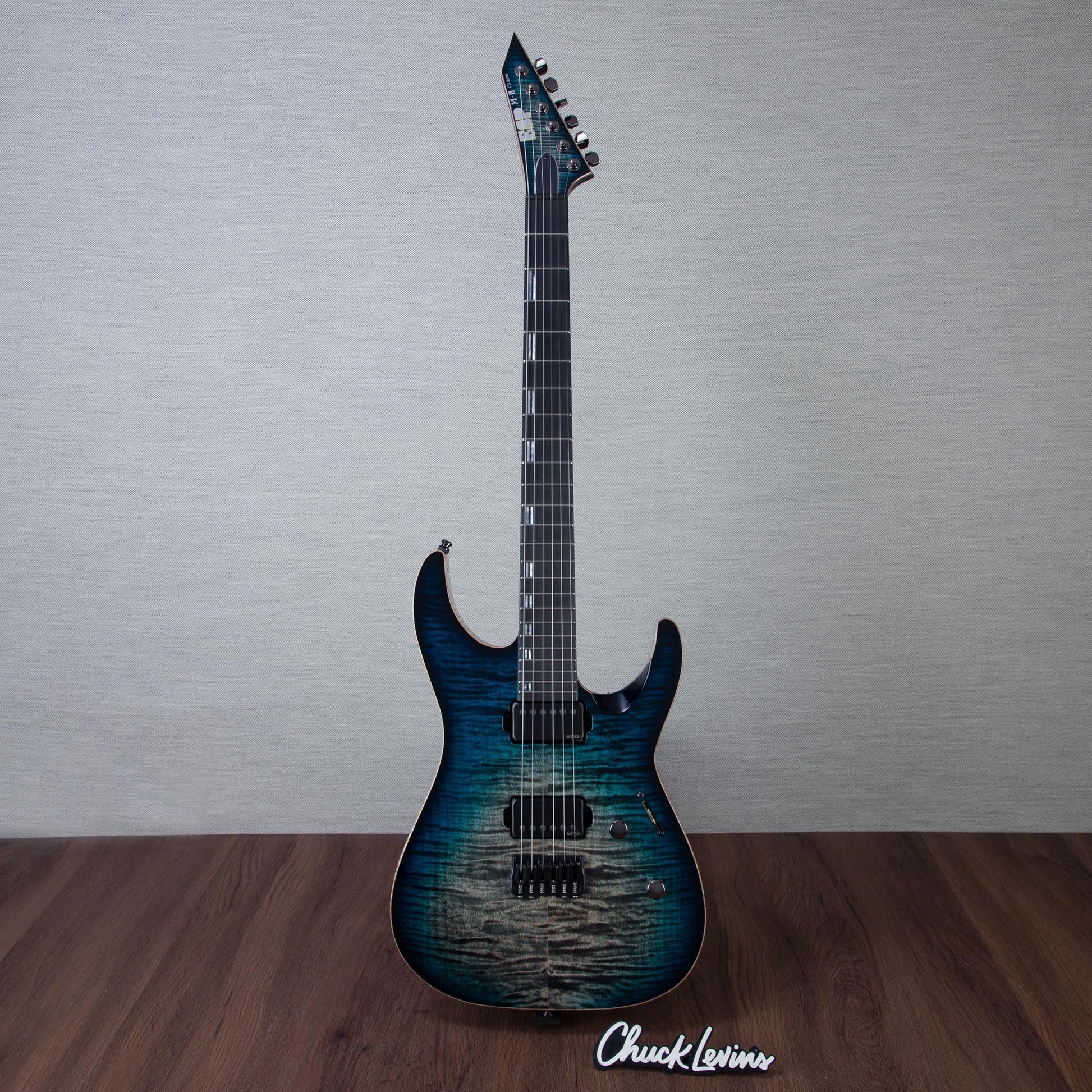 ESP M-II CTM FM/NT Electric Guitar - See-Thru Black Aqua Burst - #E4801252