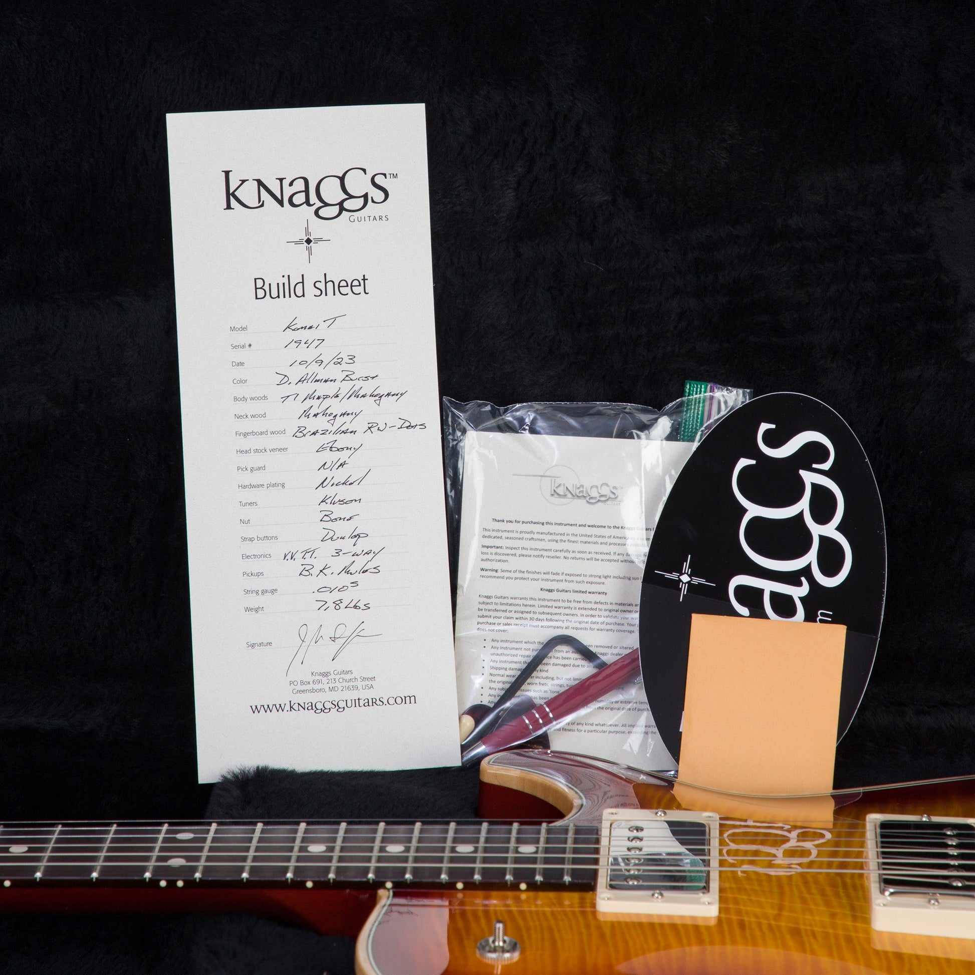 Knaggs Kenai T Electric Guitar - D. Allman Burst - #1947