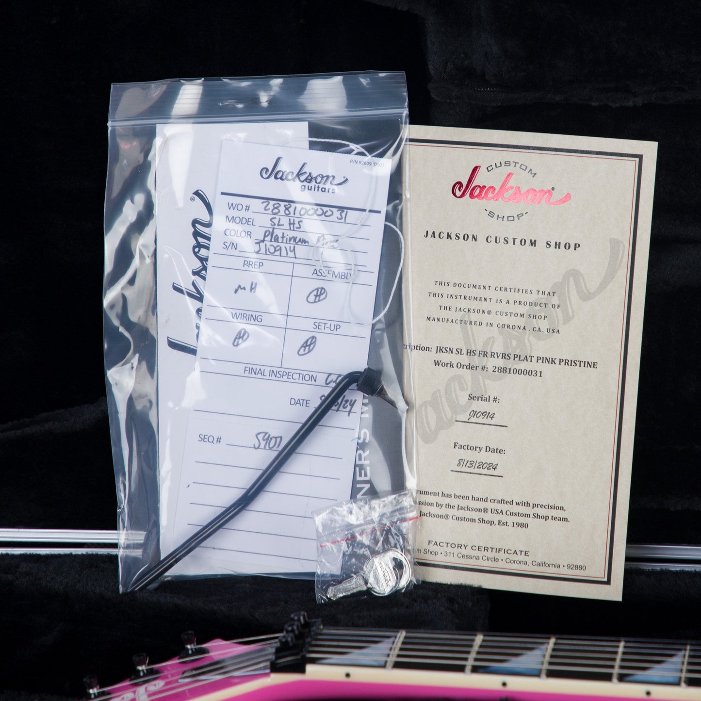 Jackson Custom Shop Soloist HS Electric Guitar - Platinum Pink Pristine - #J10914