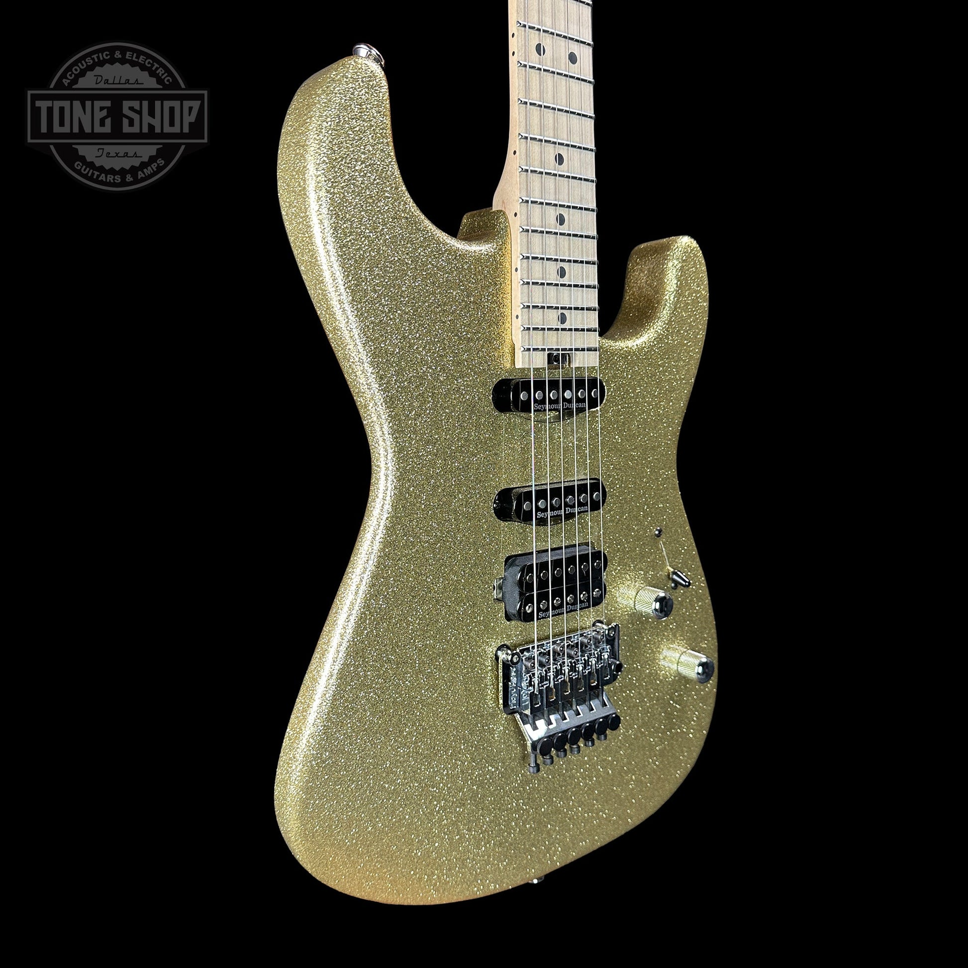 Charvel Custom Shop San Dimas HSS Gold Sparkle w/case C17817
