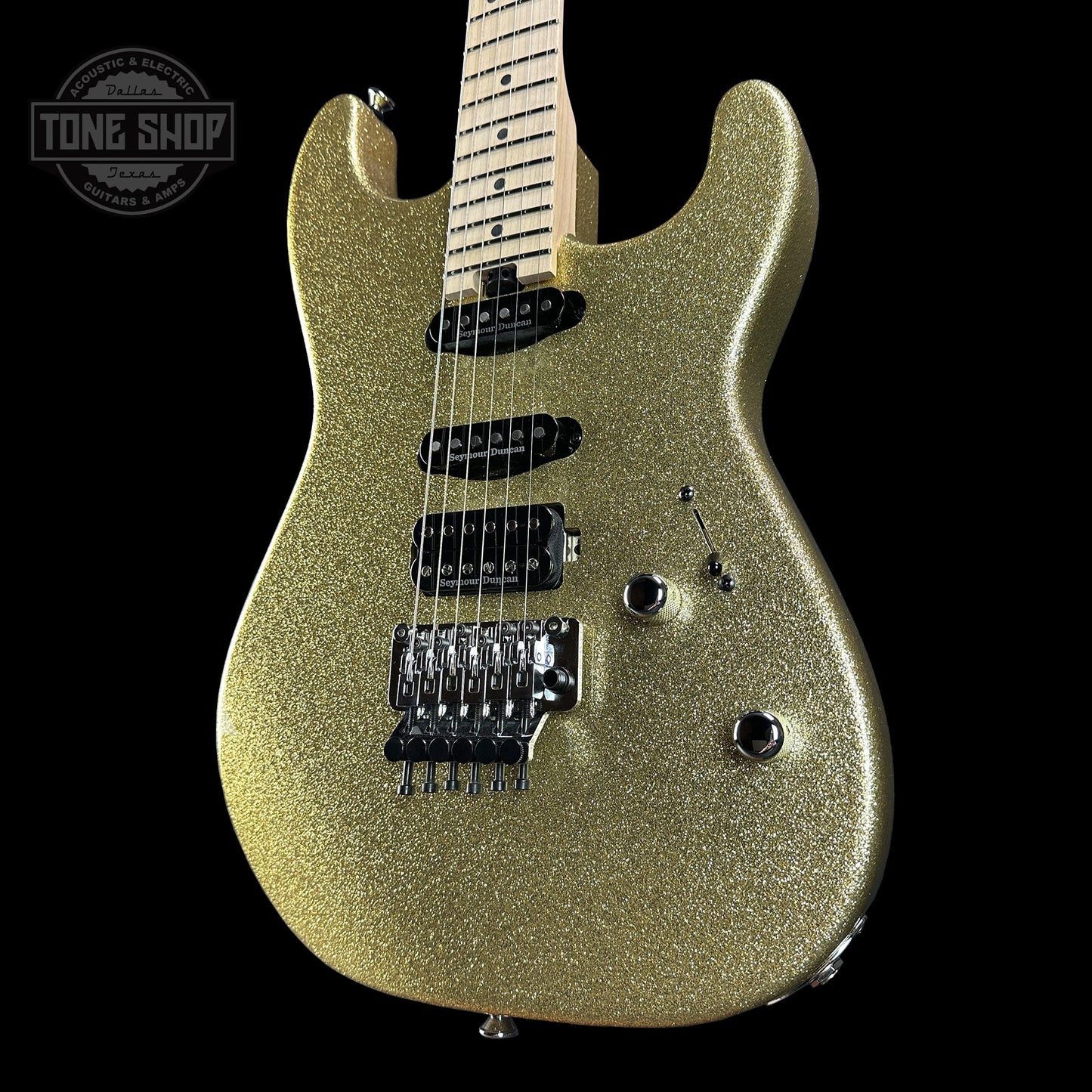 Charvel Custom Shop San Dimas HSS Gold Sparkle w/case C17817