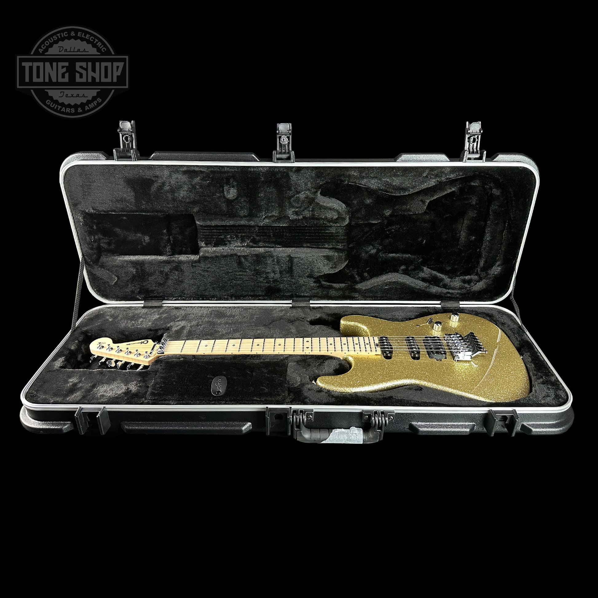 Charvel Custom Shop San Dimas HSS Gold Sparkle w/case C17817