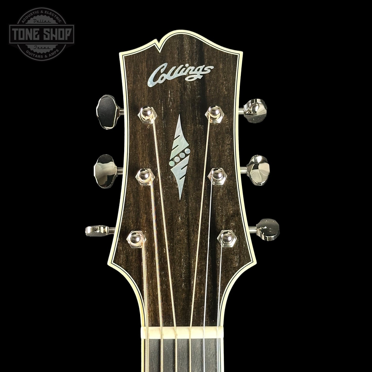 Collings SJ Custom Jet Black Top Tigerstripe Pickguard Old Growth Sitka/Bastogne Walnut w/Case #34996