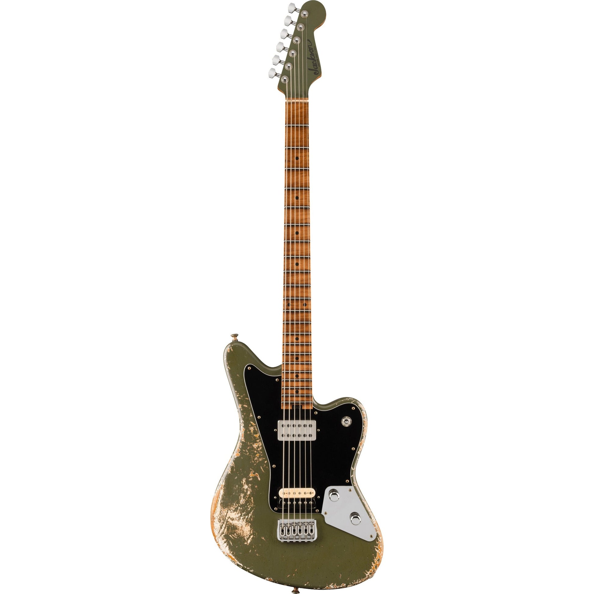 Jackson Custom Shop Master Built Pat Campolattano Misha Mansor Surfcaster Signature Baritone Electric Guitar - Army Drab Green
