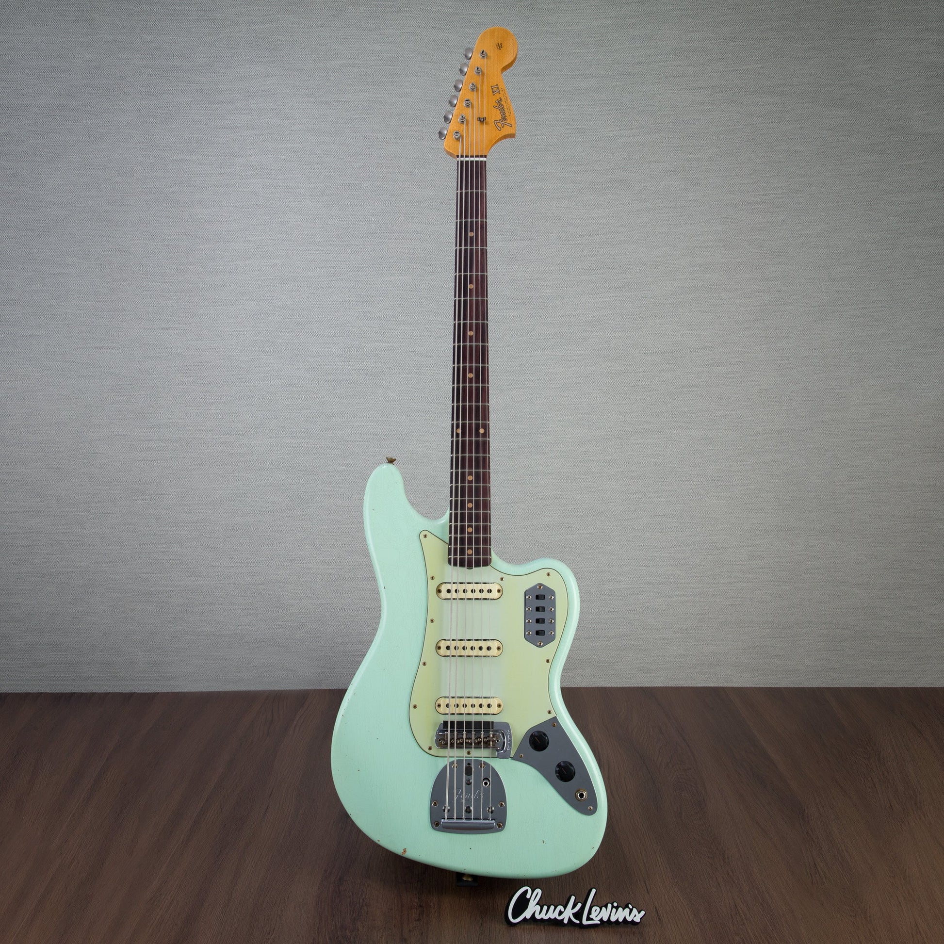Fender Custom Shop Limited Edition Bass VI Journeyman Relic - Faded Aged Surf Green