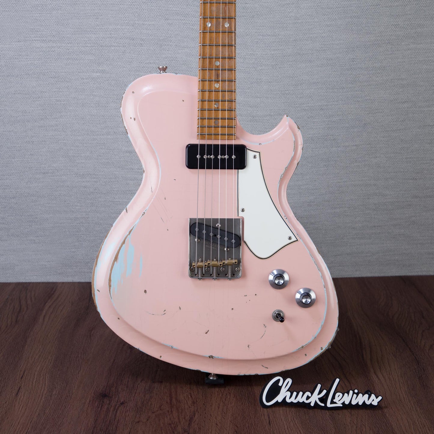Novo Guitars Solus F2 Electric Guitar - FOF Shell Pink over Sonic Blue - #26047