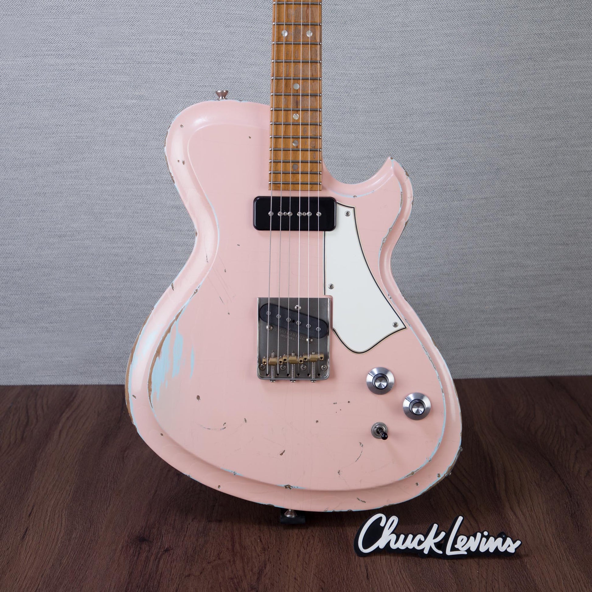 Novo Guitars Solus F2 Electric Guitar - FOF Shell Pink over Sonic Blue - #26047