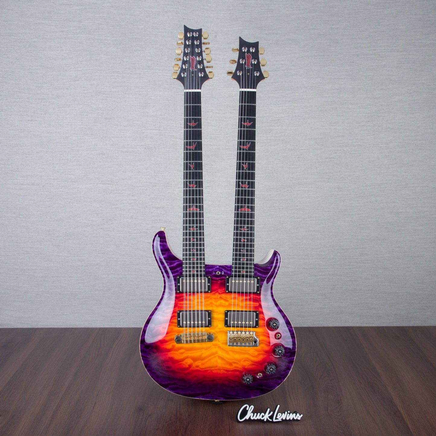 PRS Private Stock Custom 24 Double-Neck 6/12 String Electric Guitar - Indian Ocean Sunset Glow - #0384233 - 2024