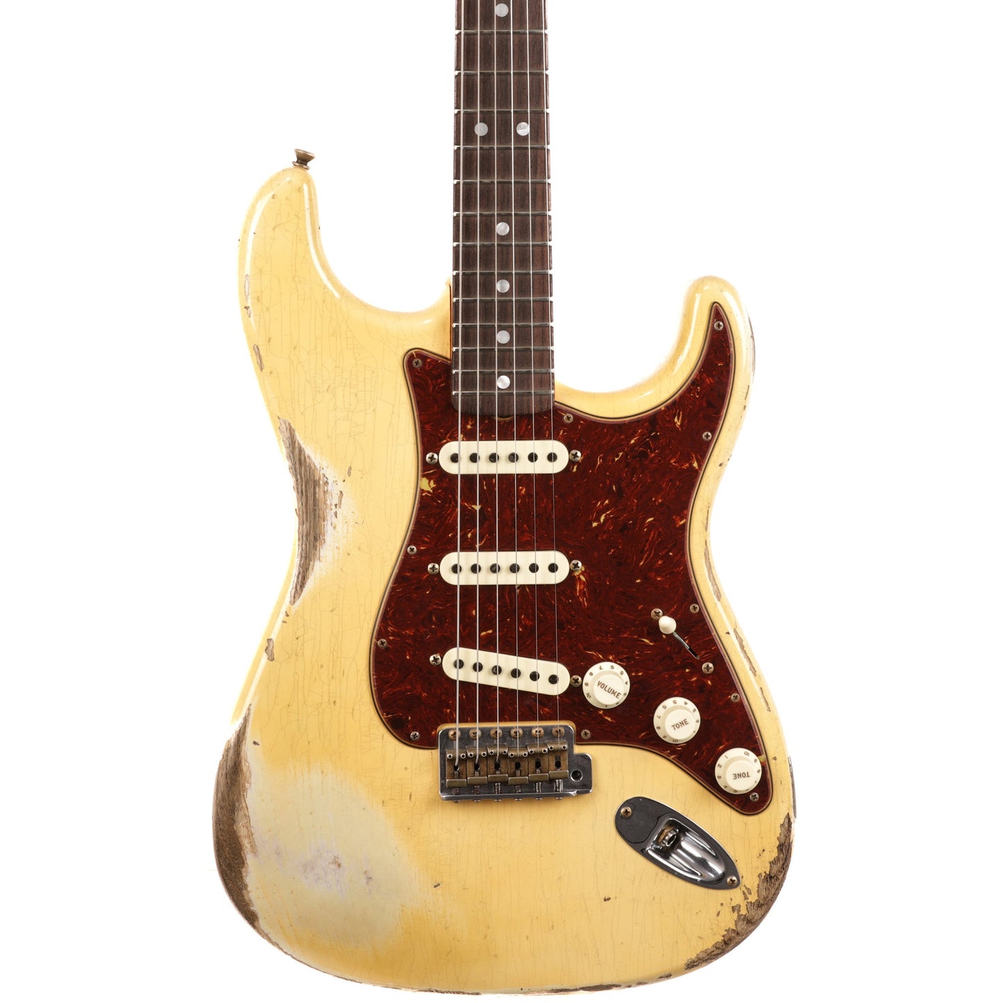 Fender Custom Shop 1969 Stratocaster Heavy Relic Guitar - Aged Vintage White - CHUCKSCLUSIVE - #R123333