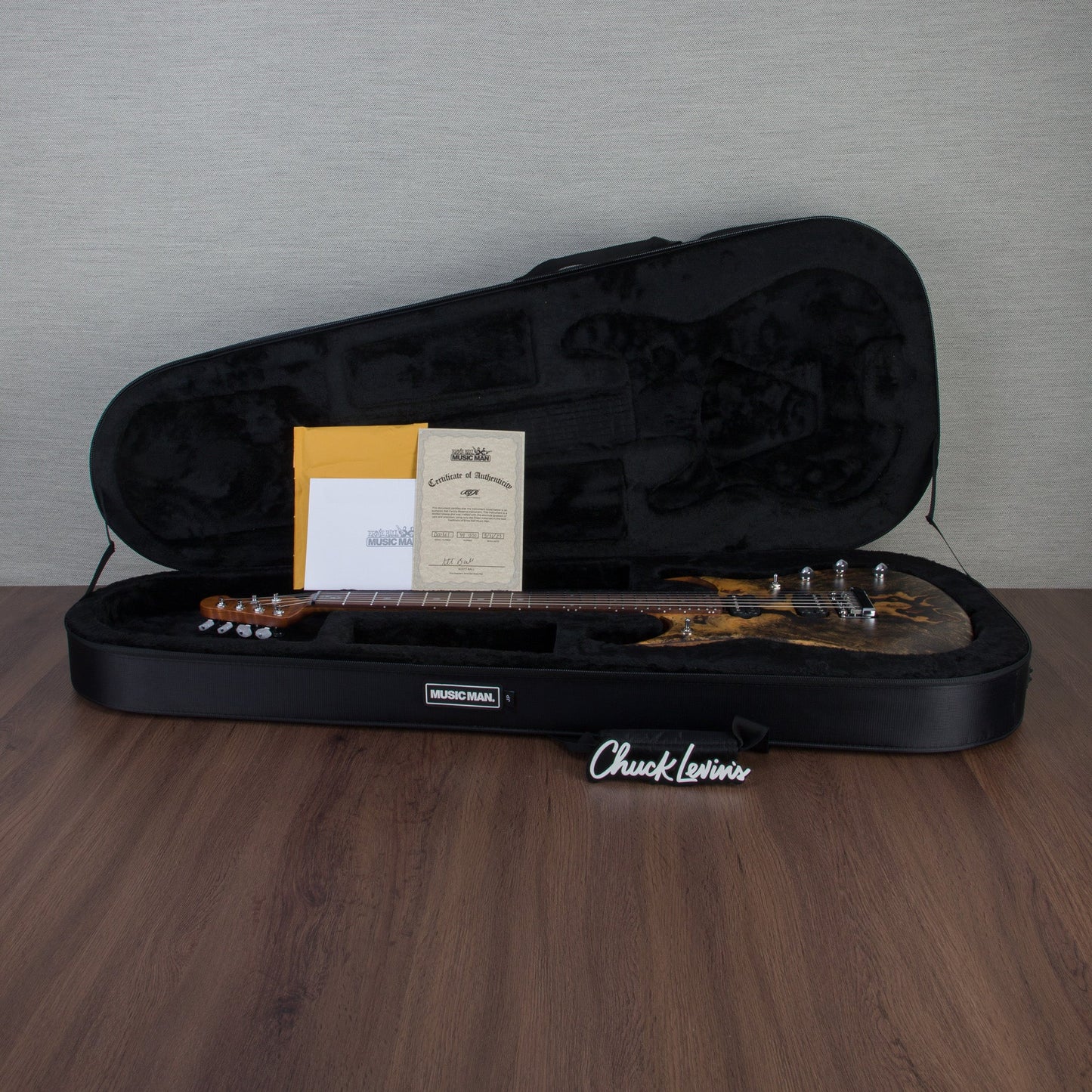 Ernie Ball Music Man Ball Family Reserve John Petrucci JP15 Electric Guitar - Butterscotch Burl