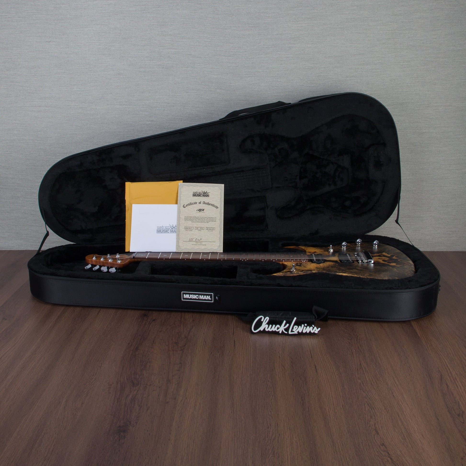 Ernie Ball Music Man Ball Family Reserve John Petrucci JP15 Electric Guitar - Butterscotch Burl