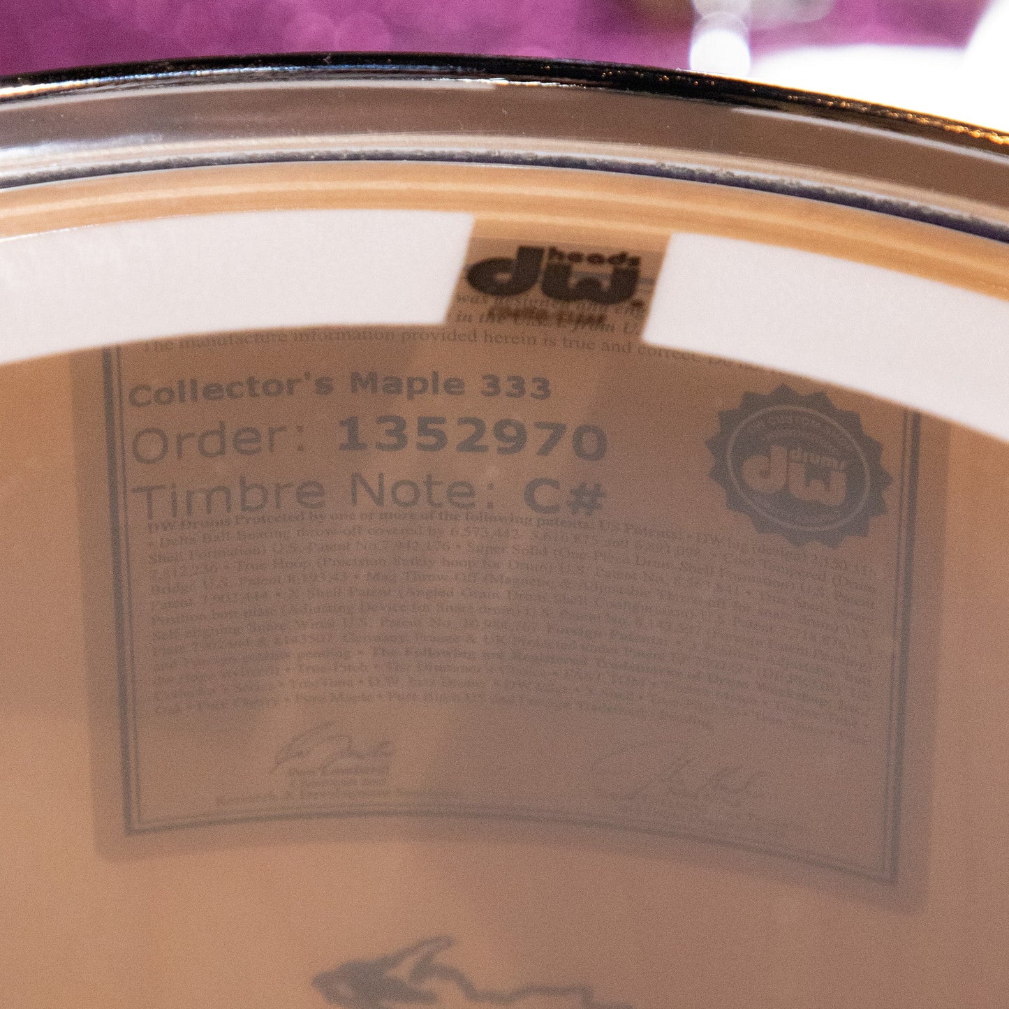 DW Collector's Series 333 4-Piece Shell Pack with 22-Inch Kick - Purple Glass