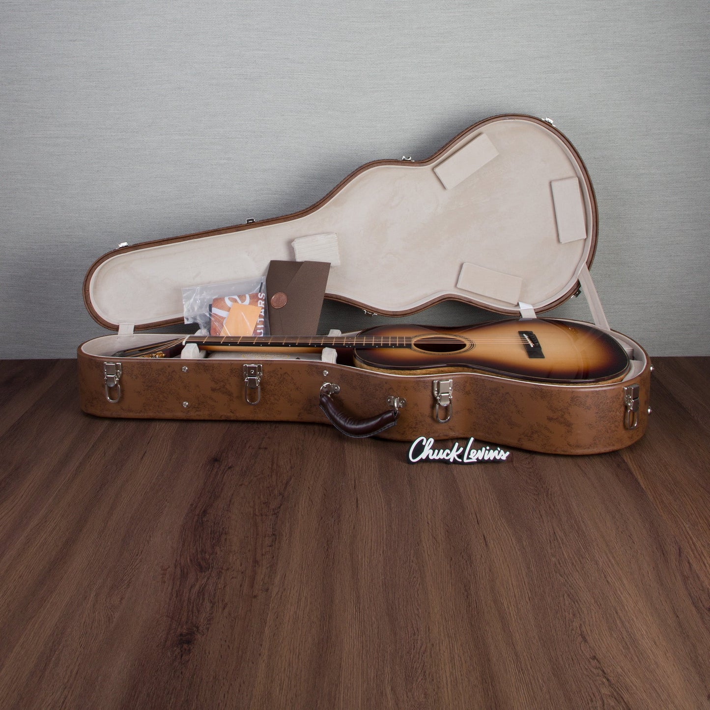 Bedell Revolution Parlor Size Guitar - Cocobolo and AD Spruce - Amber Burst - CHUCKSCLUSIVE - #223005