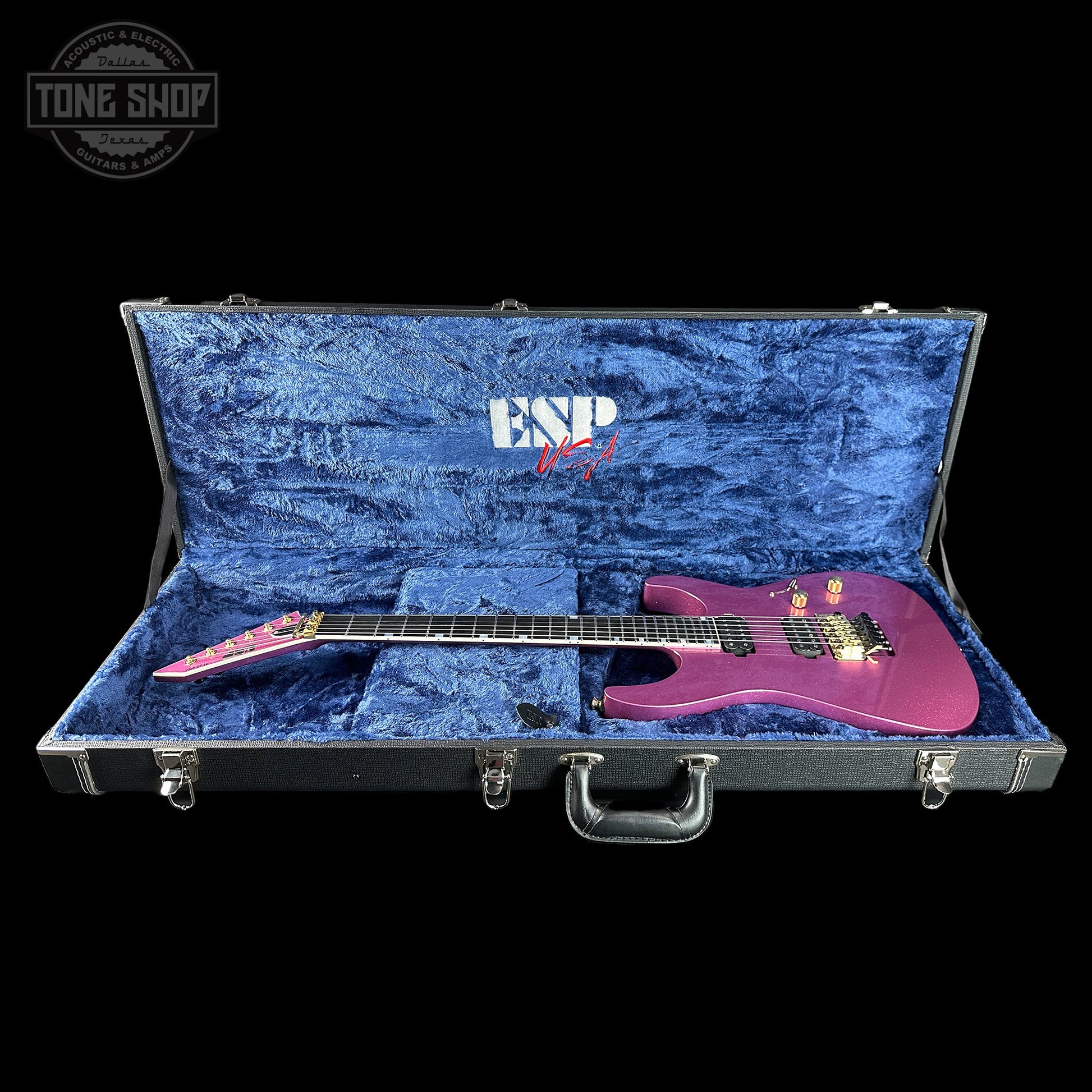 ESP USA M-II NTB Floyd Rose Gold Hardware Disco Pink Sparkle SD2 w/case