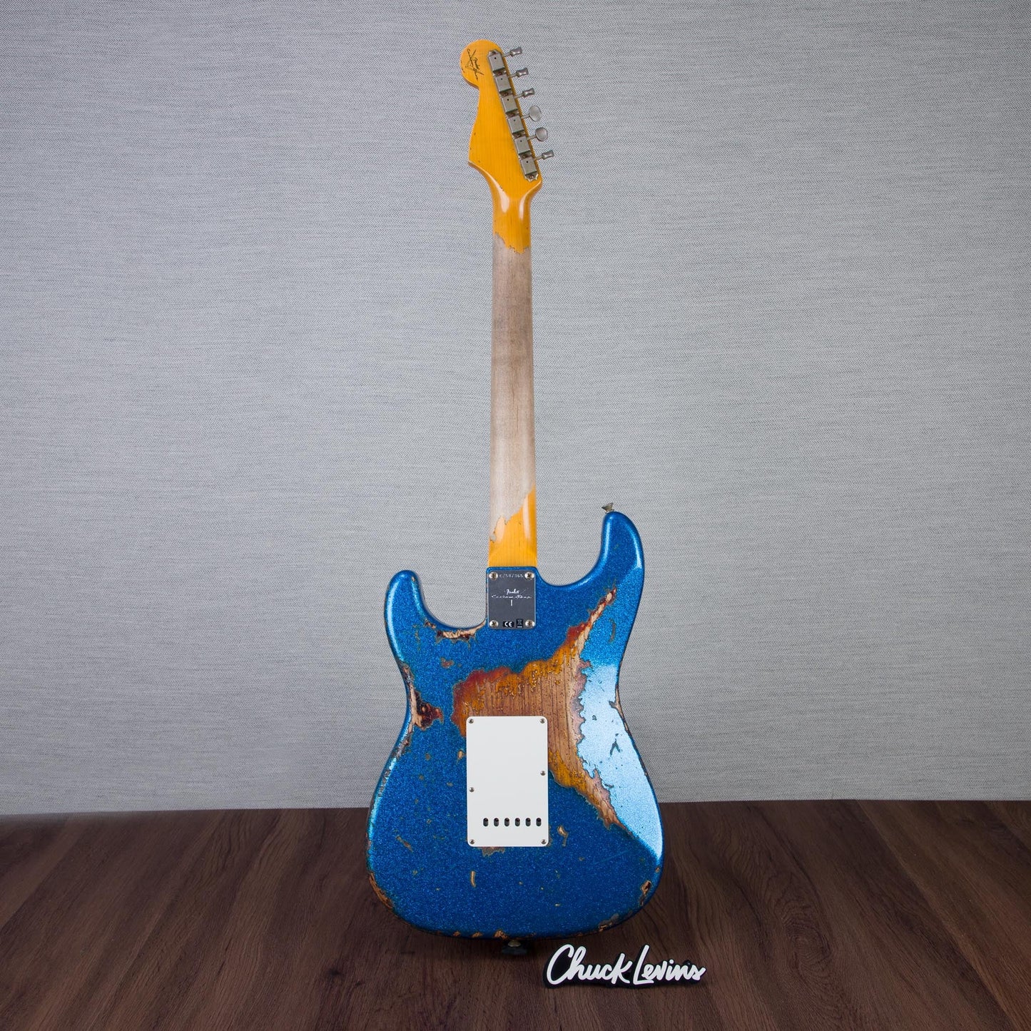 Fender Custom 1961 Stratocaster Electric Guitar Super Heavy Relic - Blue Sparkle over 3-Color Sunburst - #CZ587365