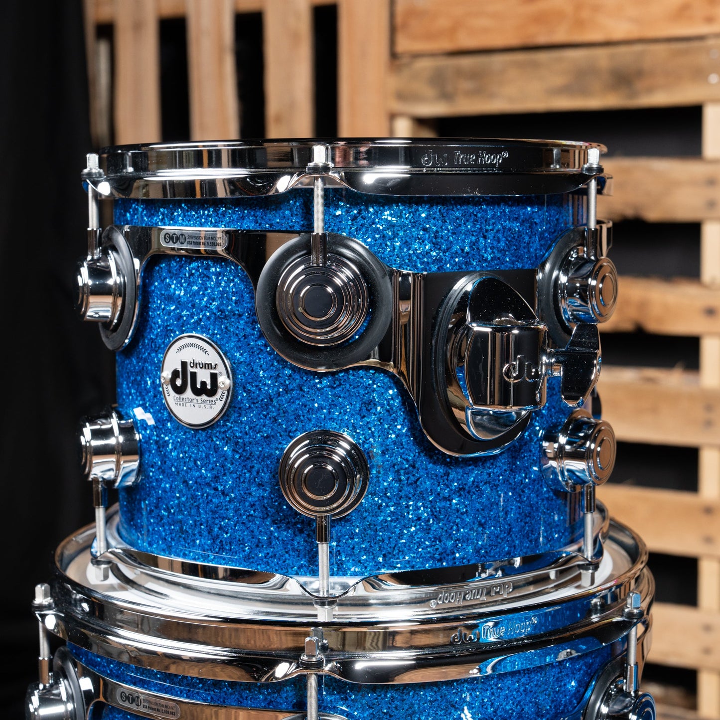 DW Collector's Standard Maple 4-Piece Shell Pack, 22-Inch Kick - Blue Glass