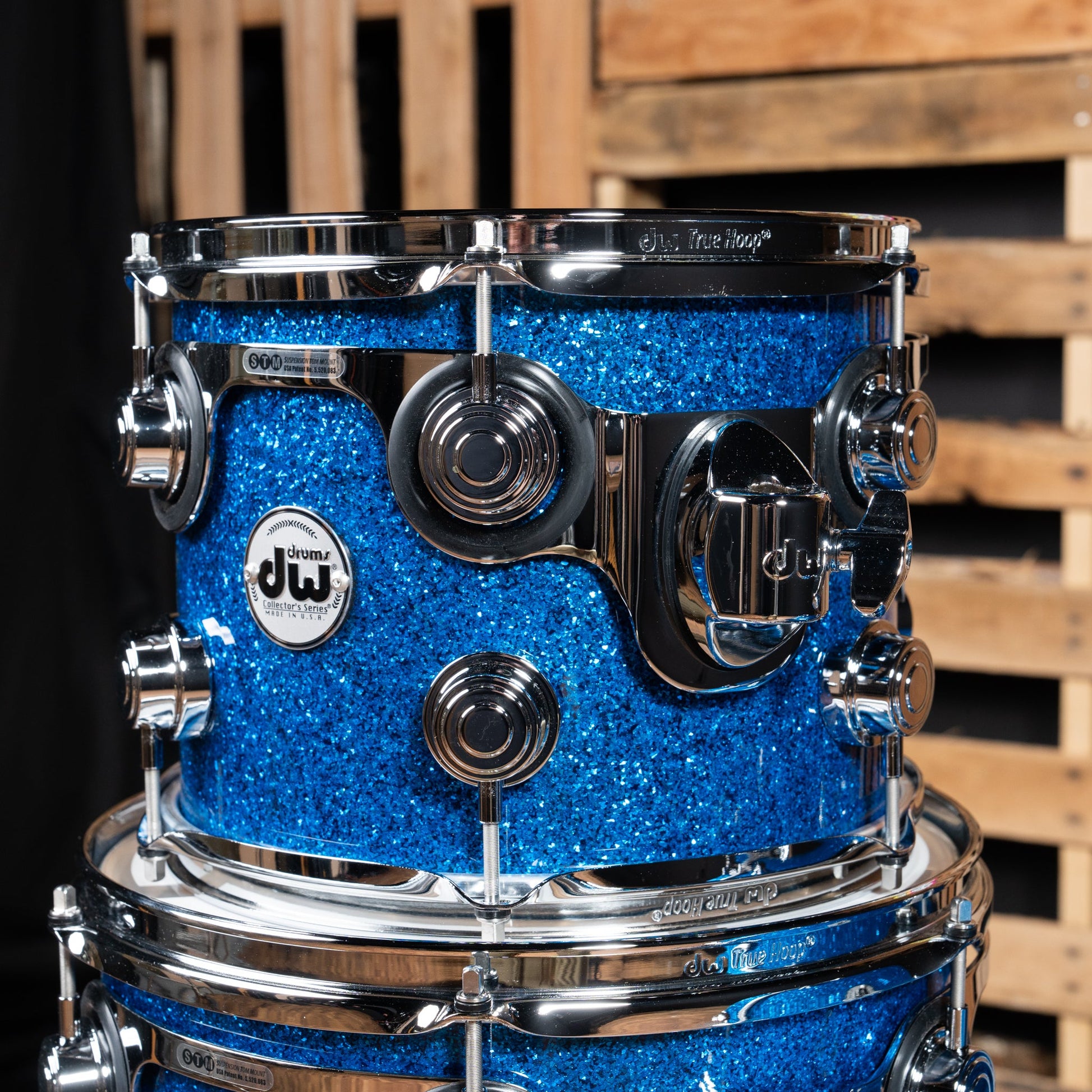 DW Collector's Standard Maple 4-Piece Shell Pack, 22-Inch Kick - Blue Glass