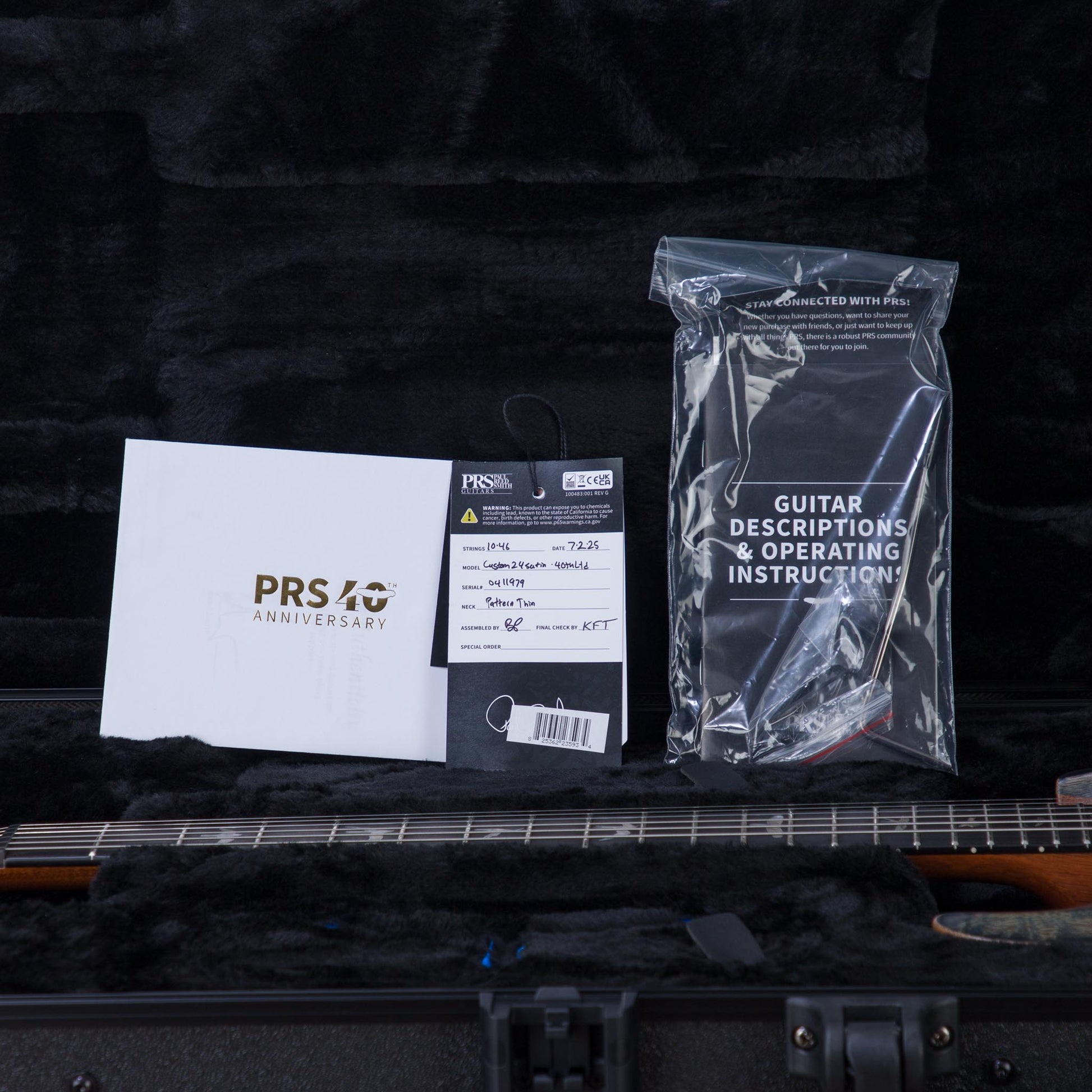 PRS Limited Edition 40th Anniversary Custom 24 Satin Electric Guitar - Faded Whale Blue/Natural Back - #250411979
